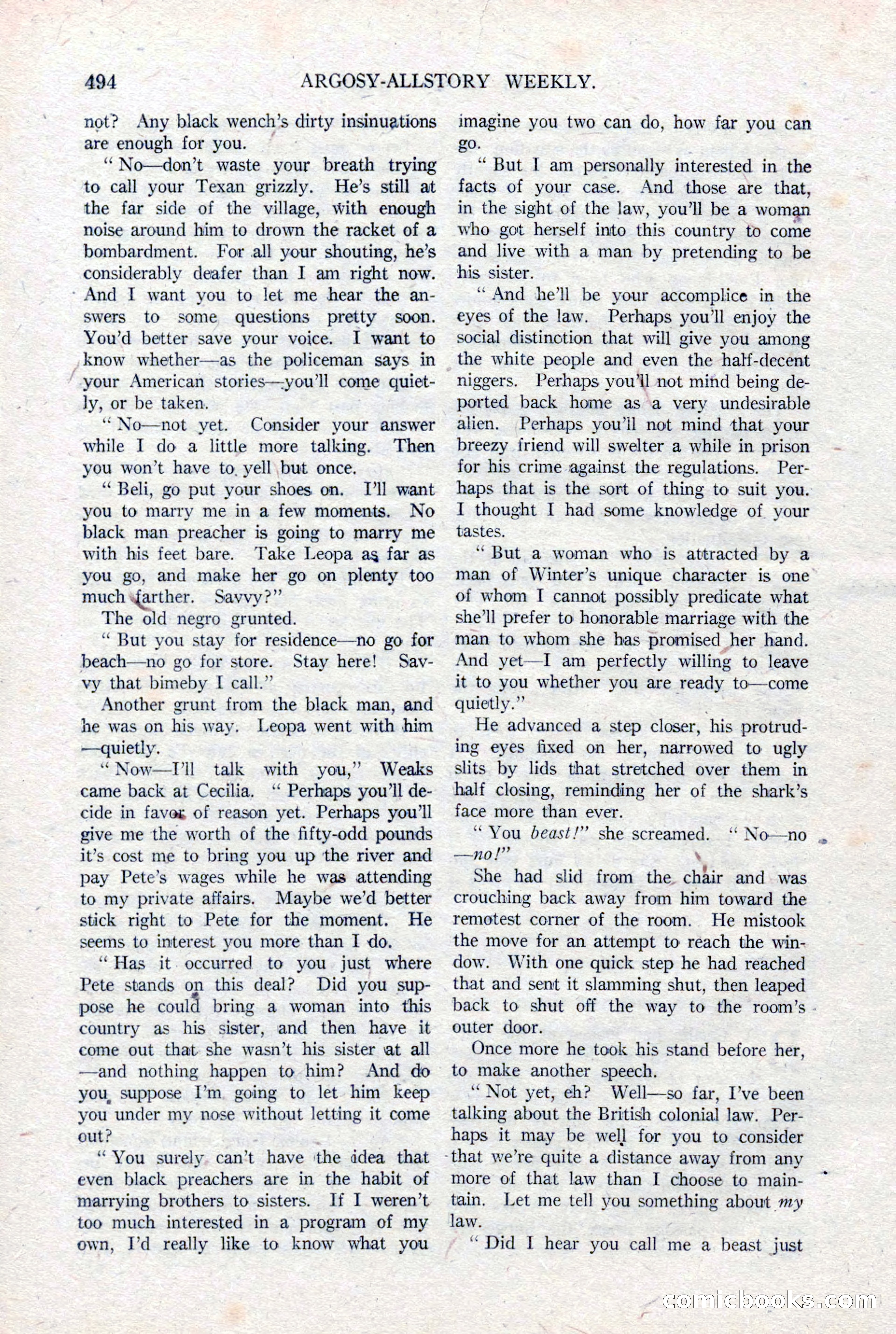 Argosy All-Story Weekly, January 15, 1921 — page 72 of 160