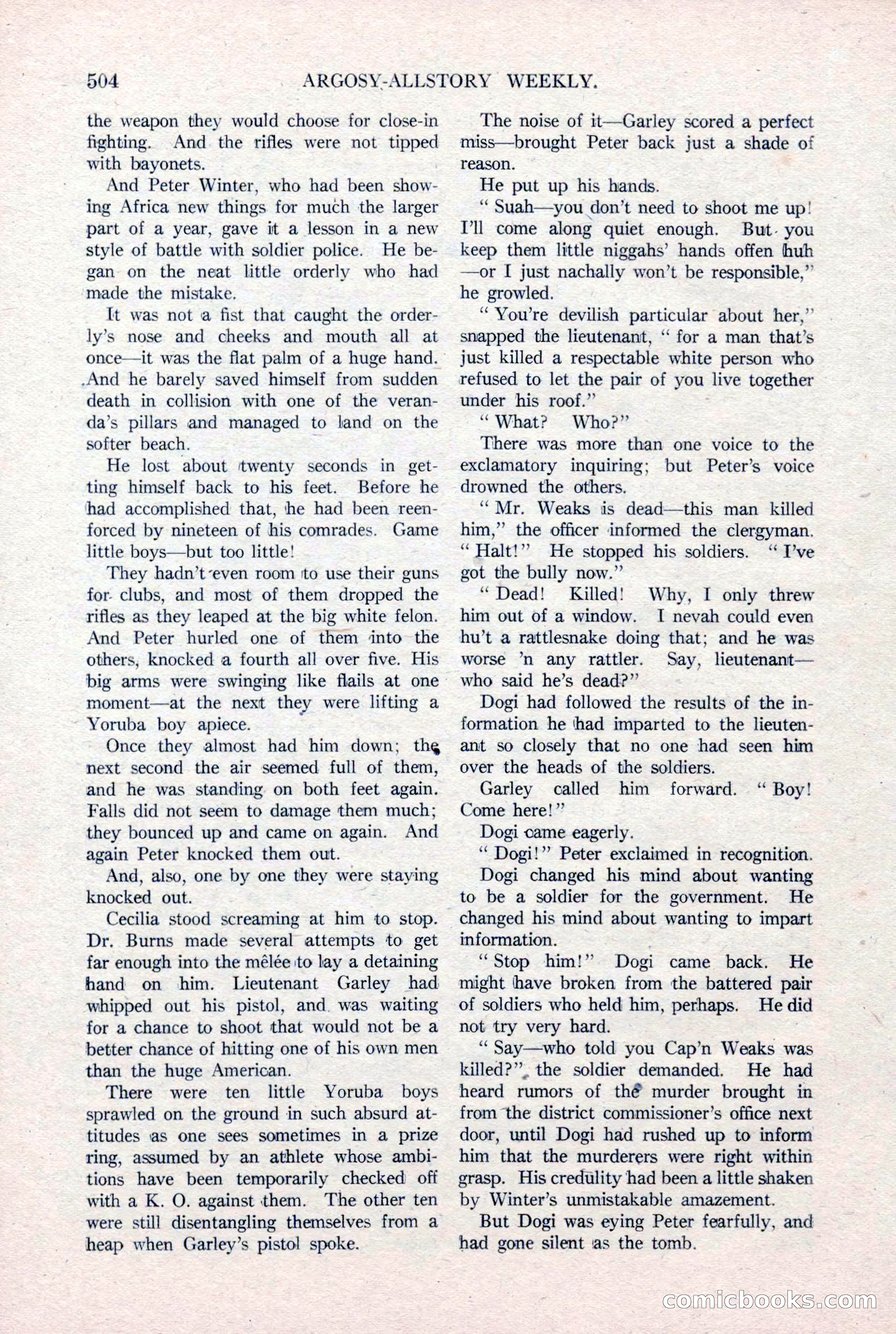 Argosy All-Story Weekly, January 15, 1921 — page 82 of 160