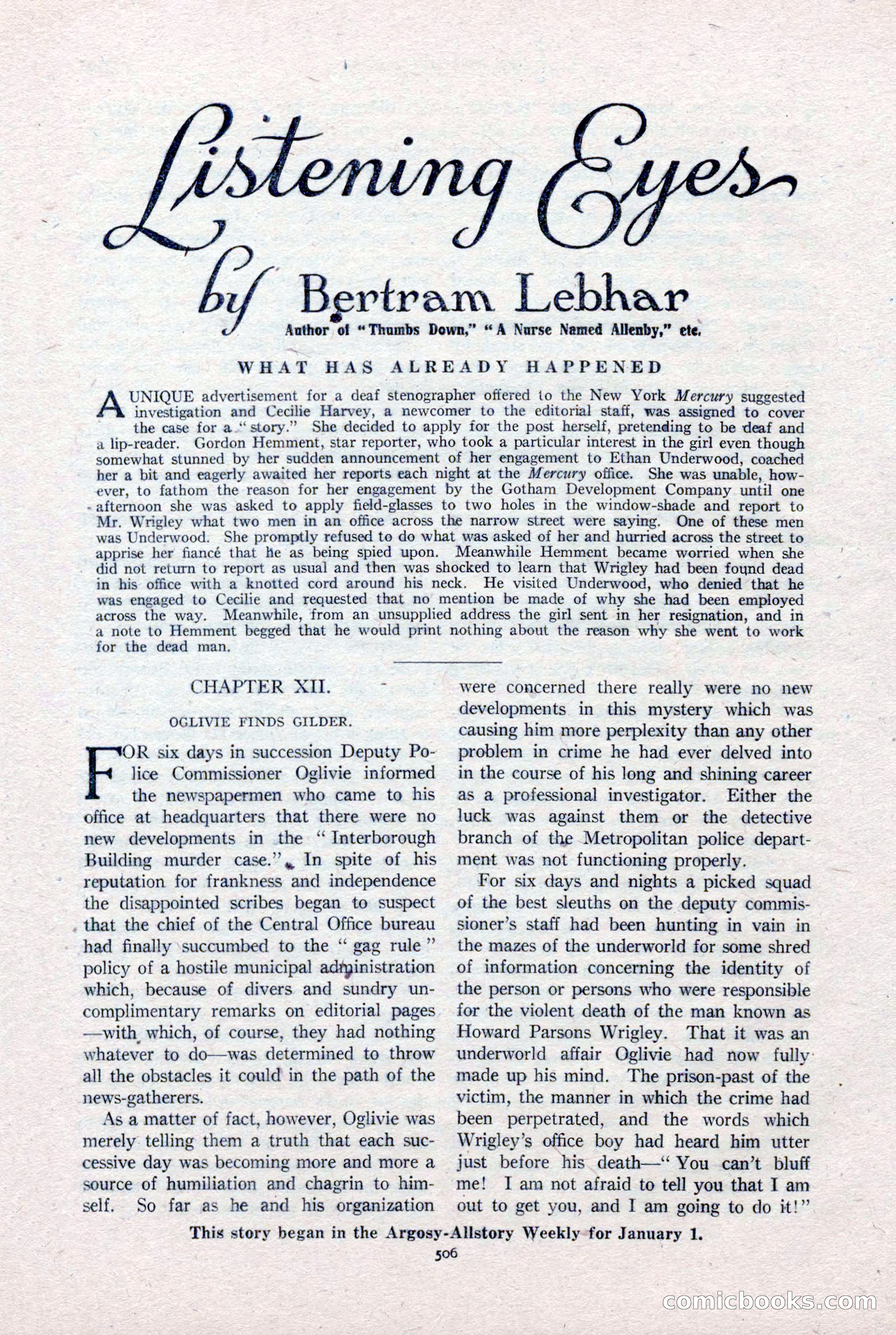 Argosy All-Story Weekly, January 15, 1921 — page 84 of 160