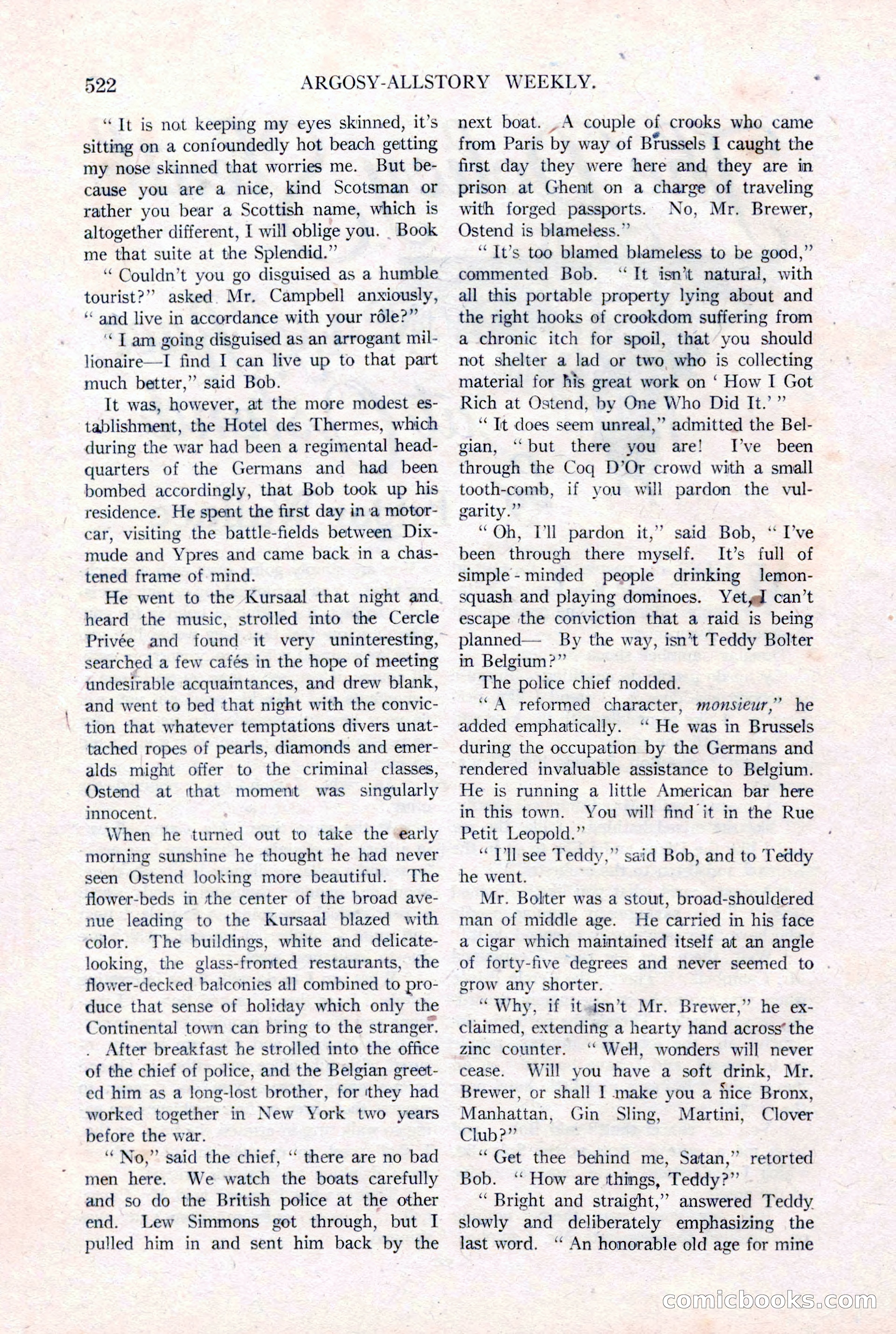 Argosy All-Story Weekly, January 15, 1921 — page 100 of 160