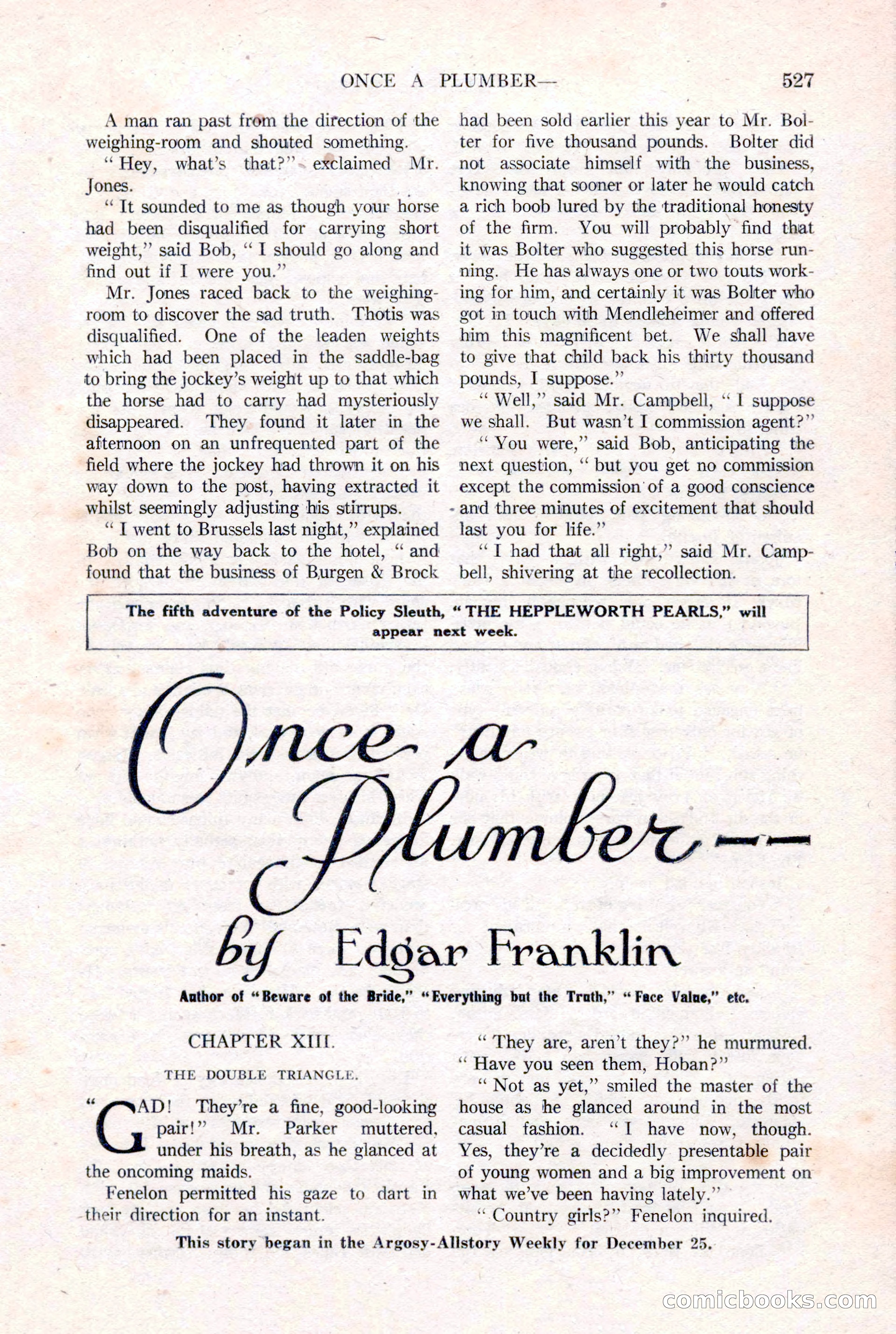 Argosy All-Story Weekly, January 15, 1921 — page 105 of 160
