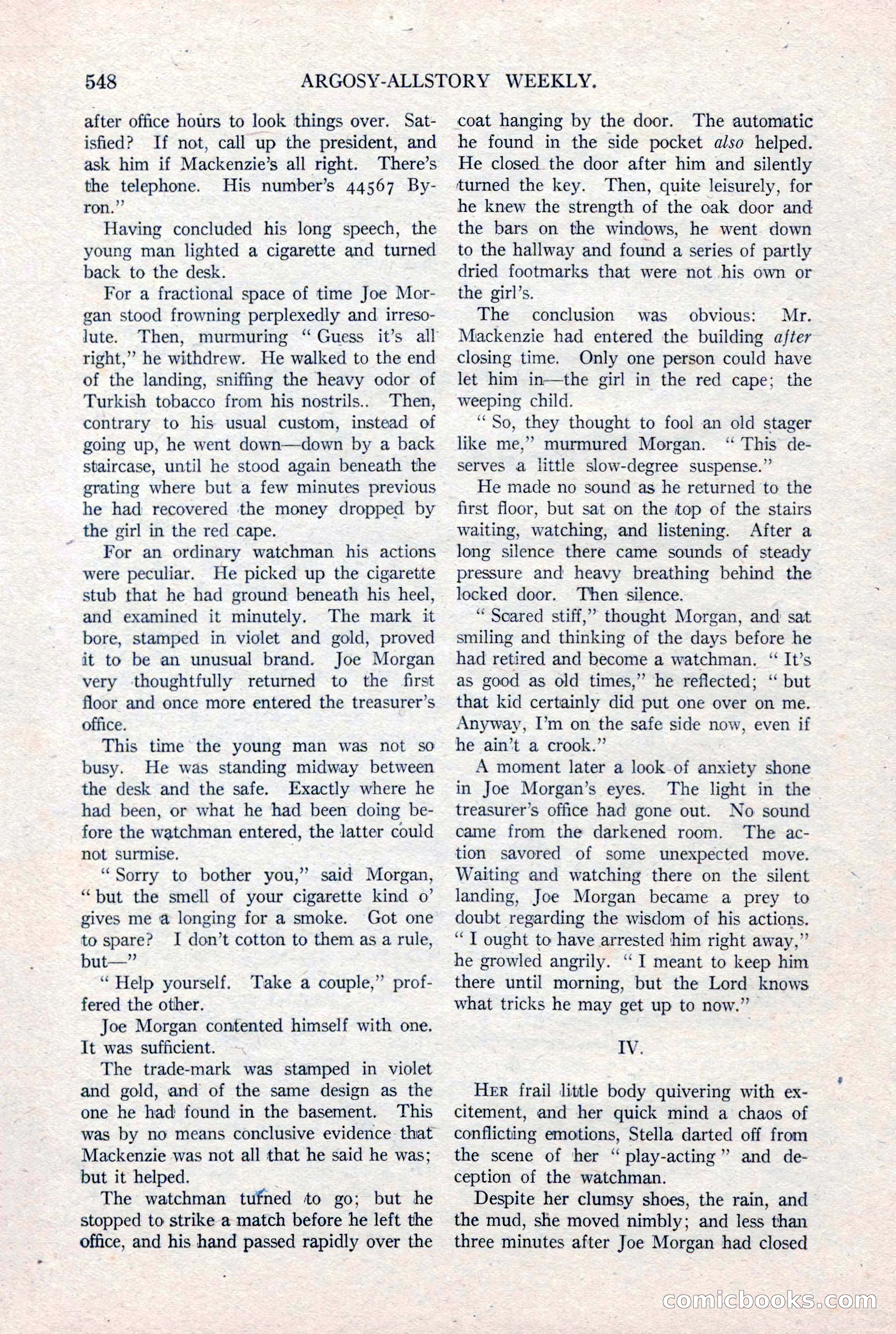 Argosy All-Story Weekly, January 15, 1921 — page 126 of 160
