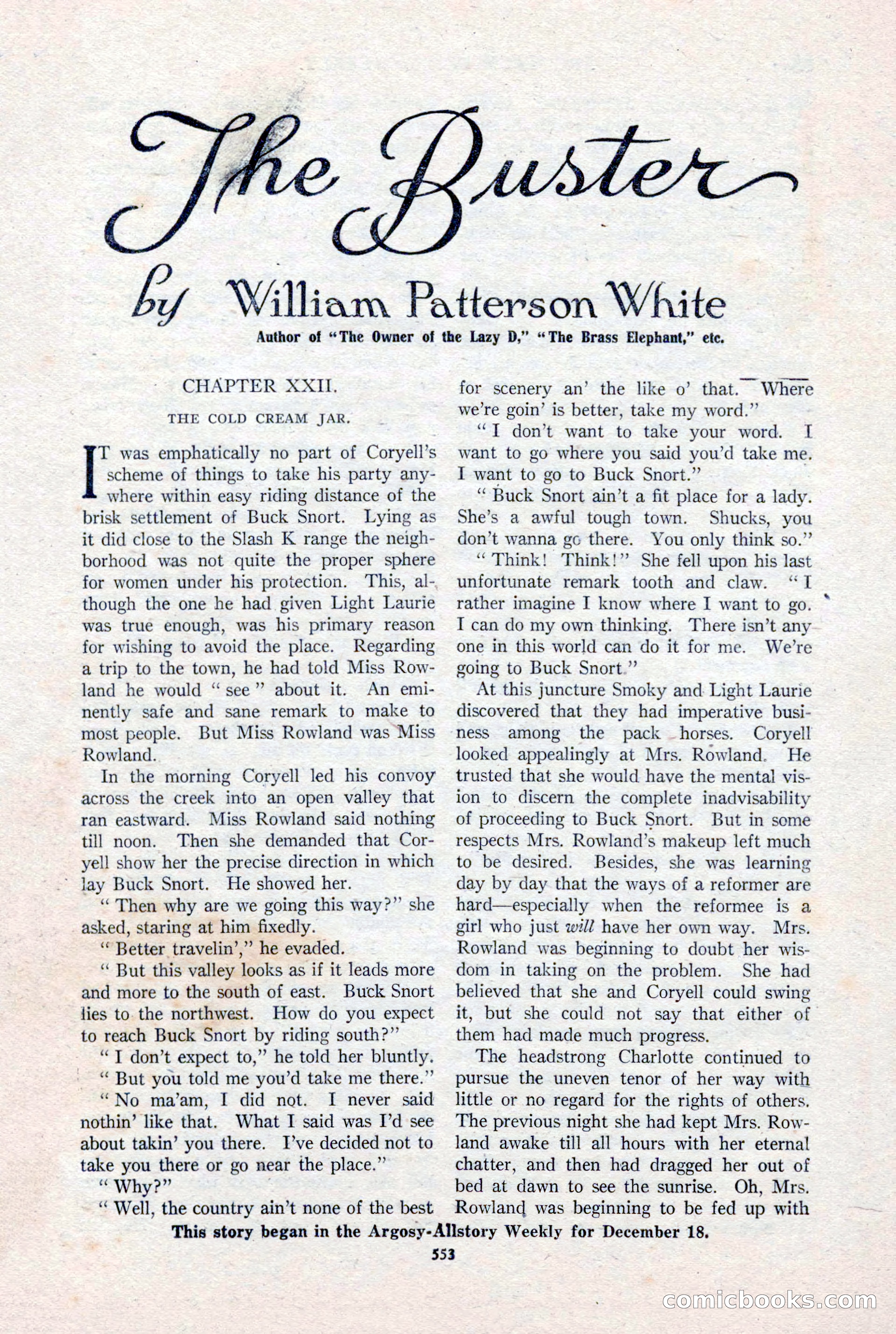 Argosy All-Story Weekly, January 15, 1921 — page 131 of 160