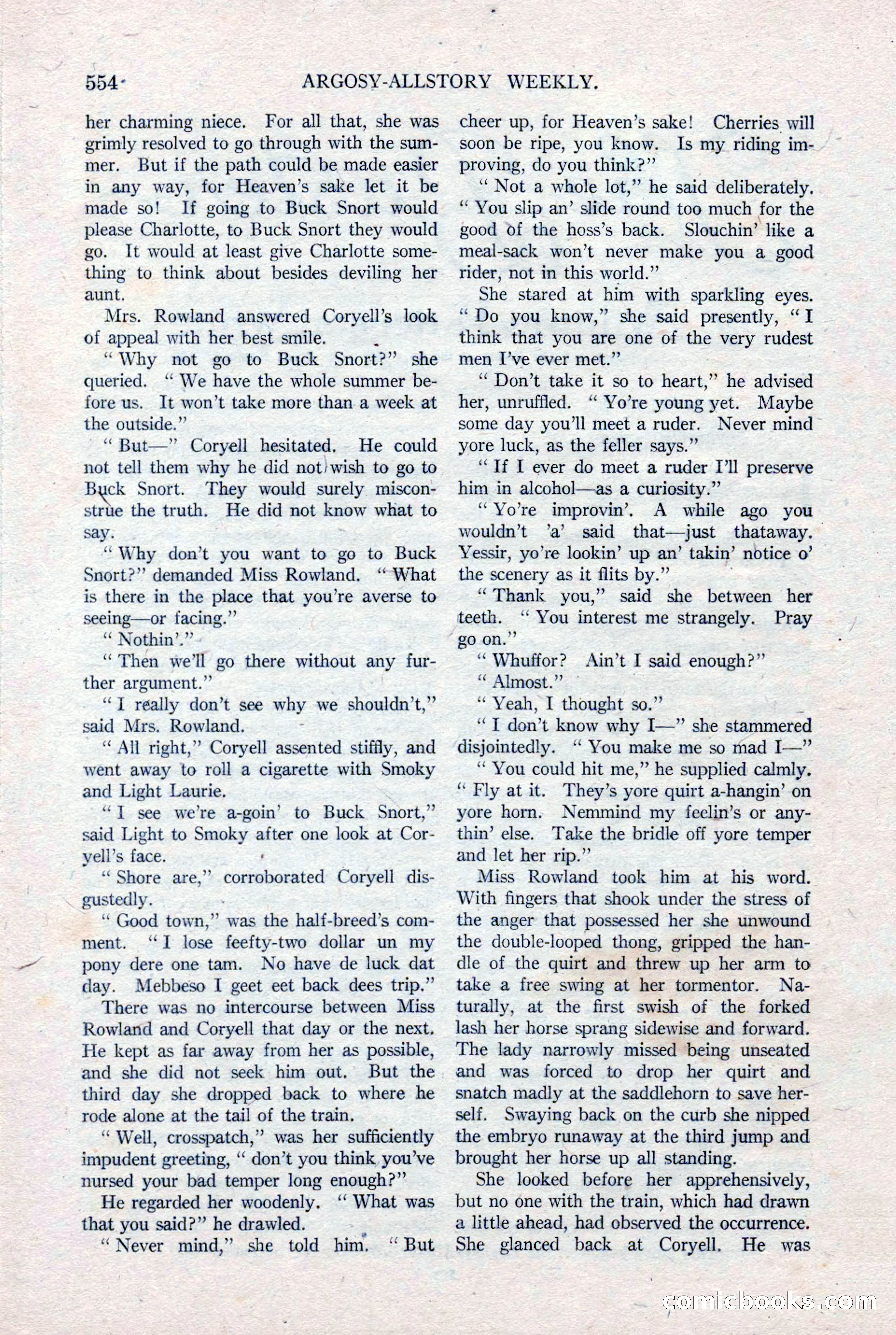 Argosy All-Story Weekly, January 15, 1921 — page 132 of 160