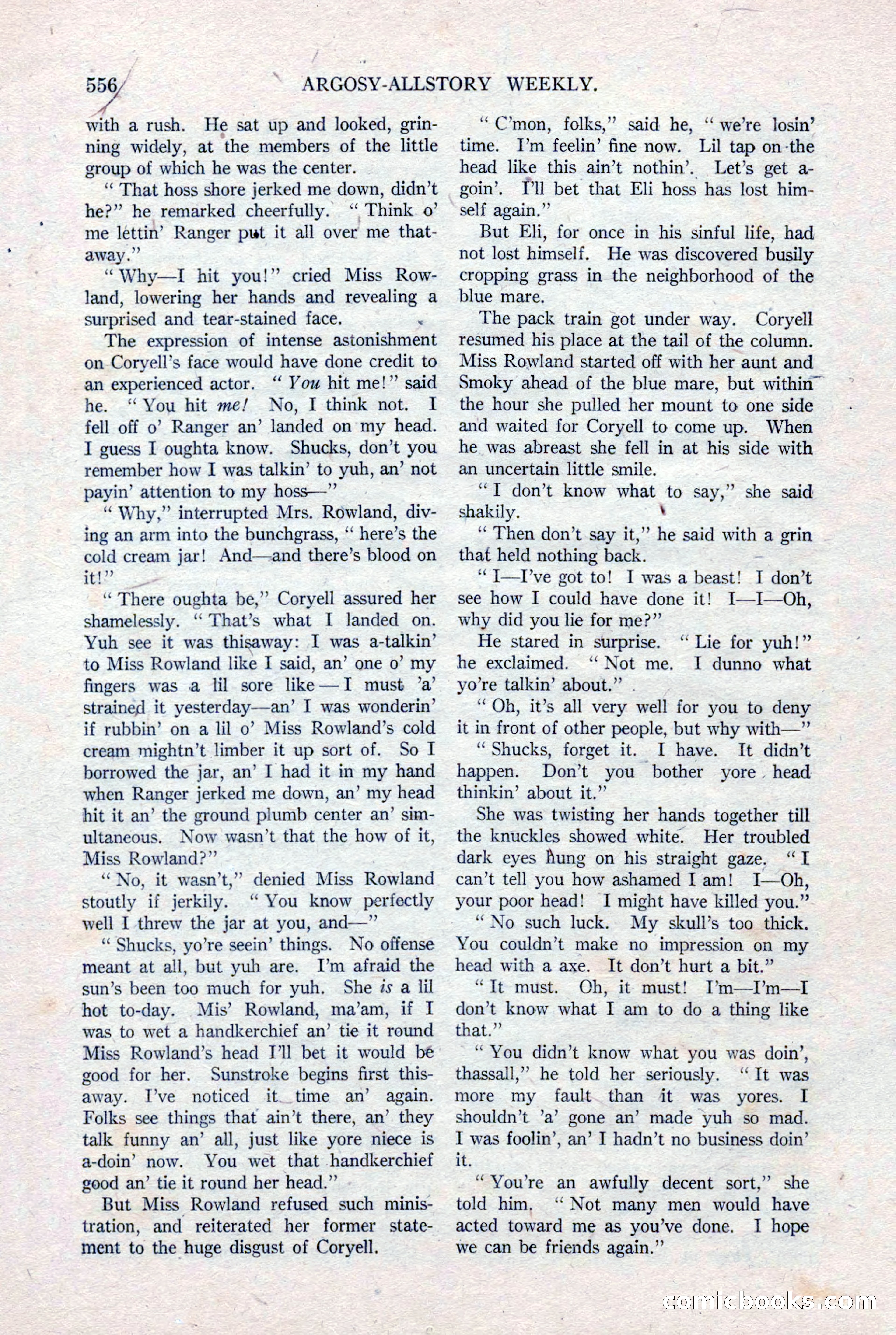 Argosy All-Story Weekly, January 15, 1921 — page 134 of 160
