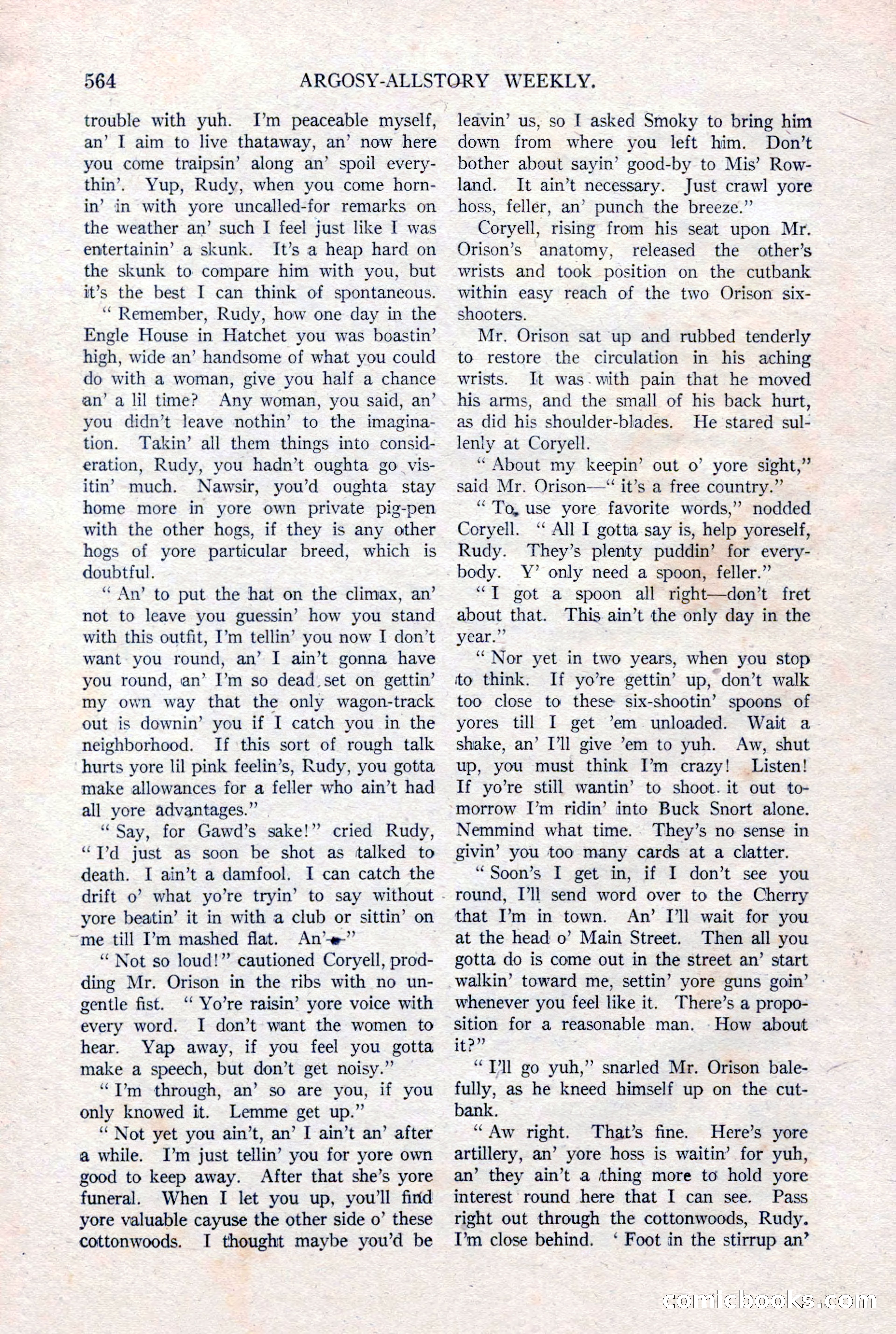 Argosy All-Story Weekly, January 15, 1921 — page 142 of 160