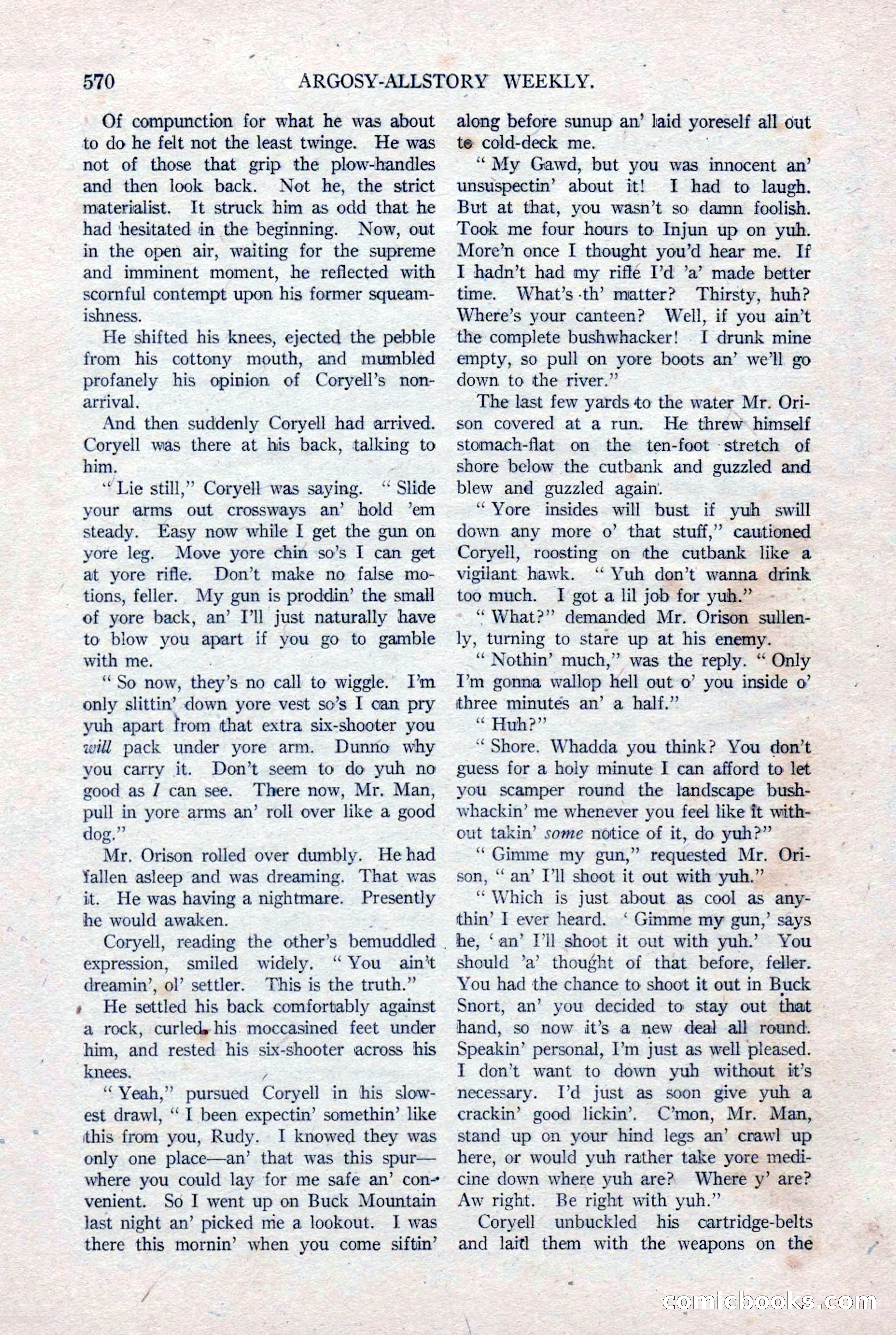 Argosy All-Story Weekly, January 15, 1921 — page 148 of 160