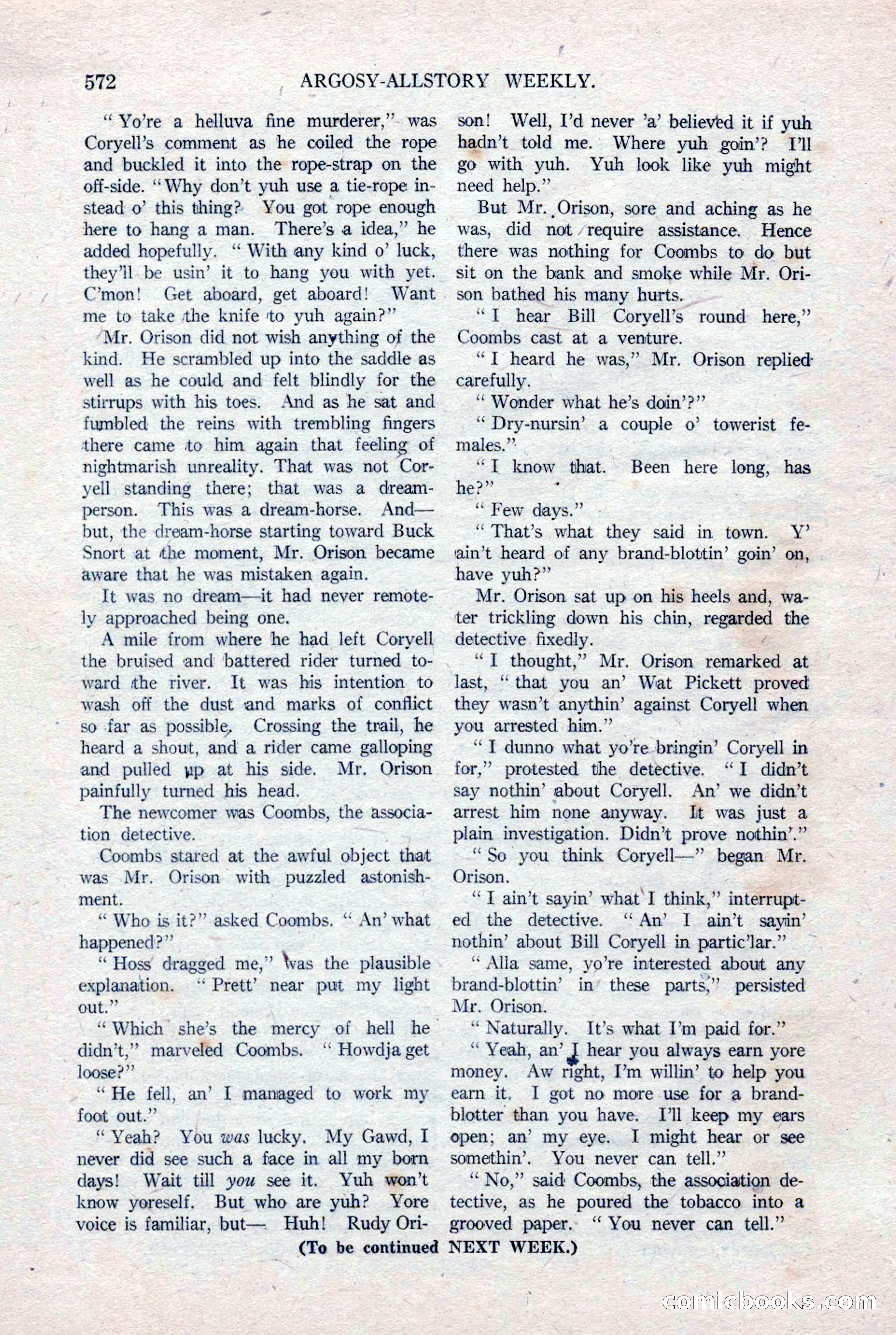 Argosy All-Story Weekly, January 15, 1921 — page 150 of 160
