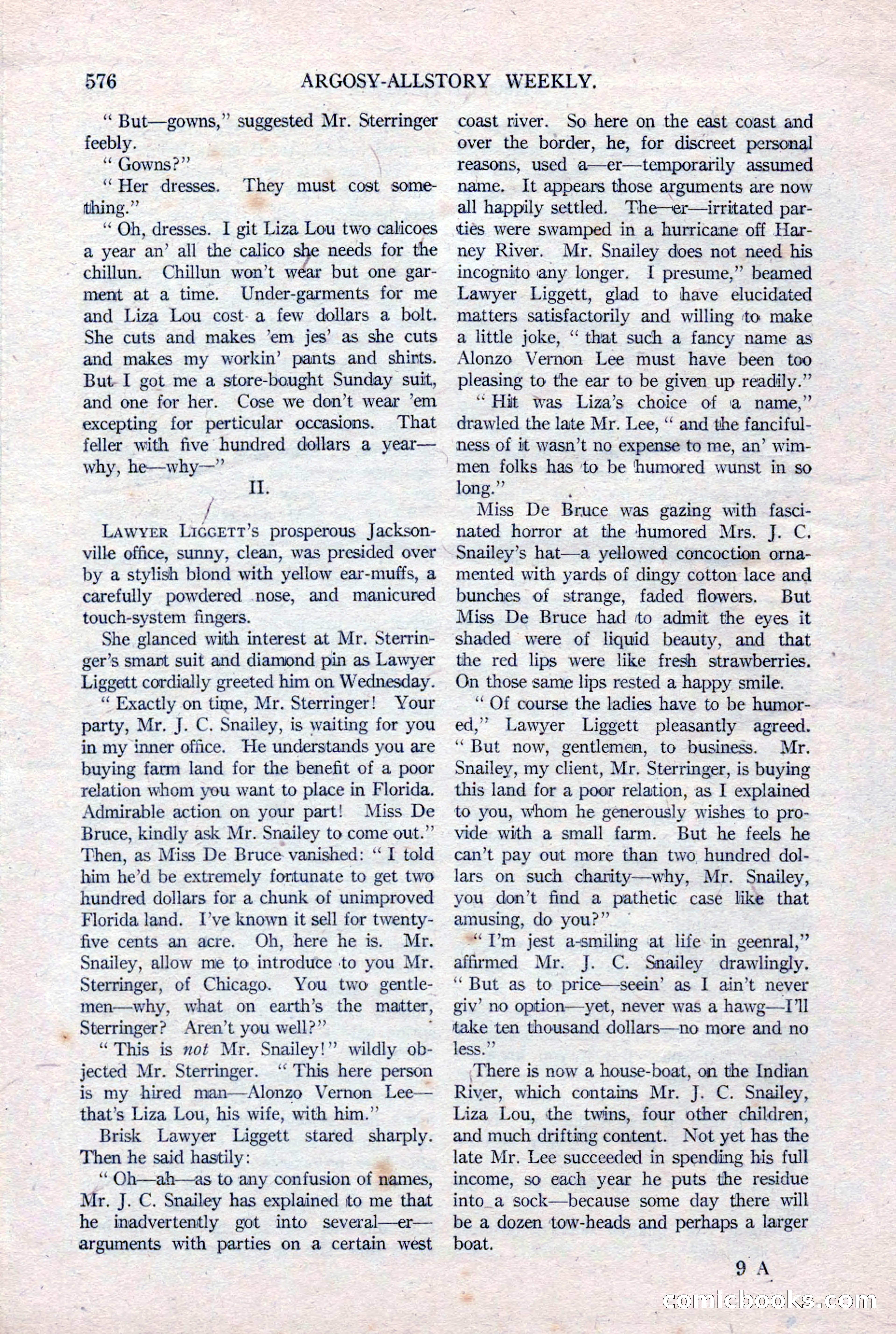 Argosy All-Story Weekly, January 15, 1921 — page 154 of 160