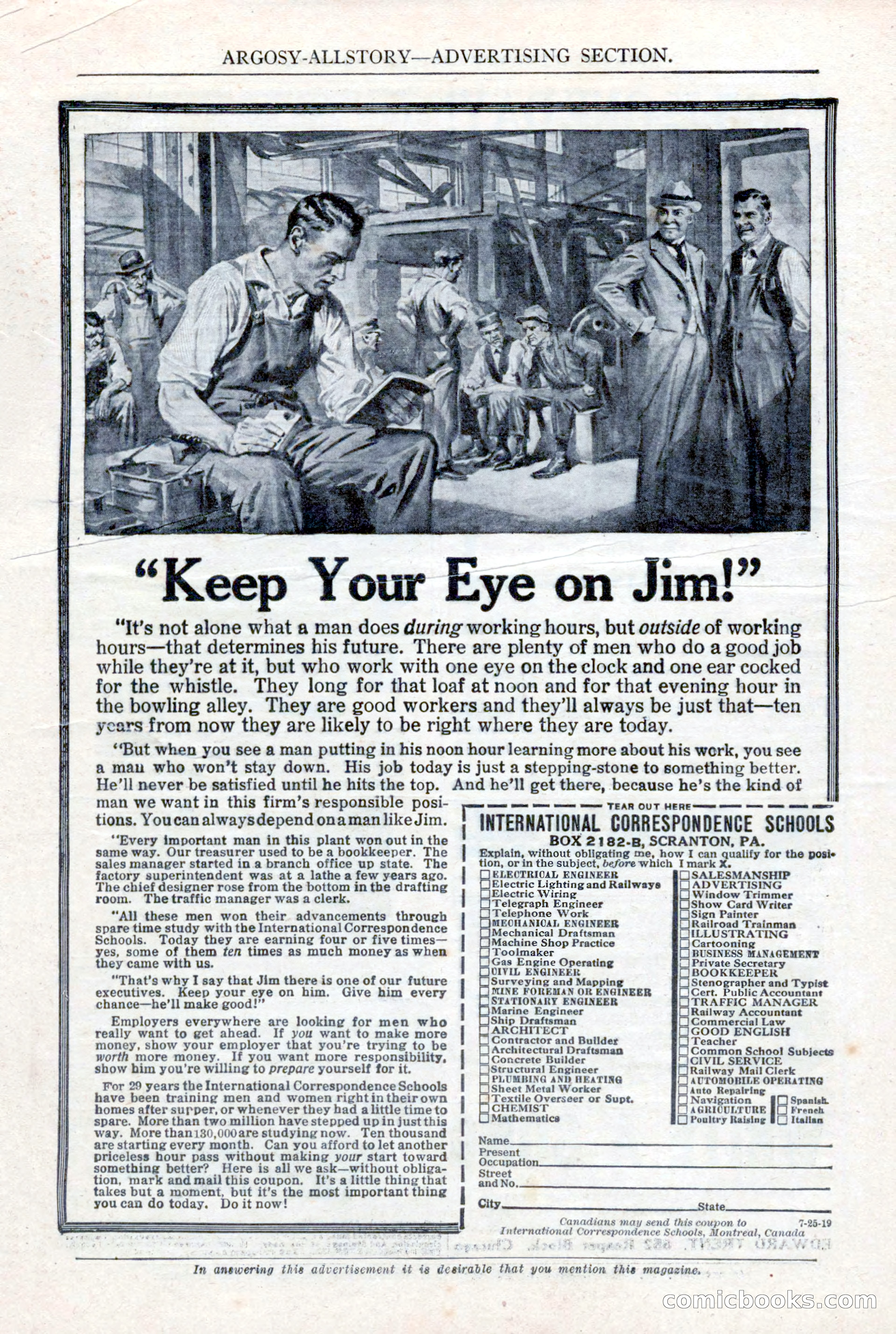 Argosy All-Story Weekly, January 15, 1921 — page 155 of 160