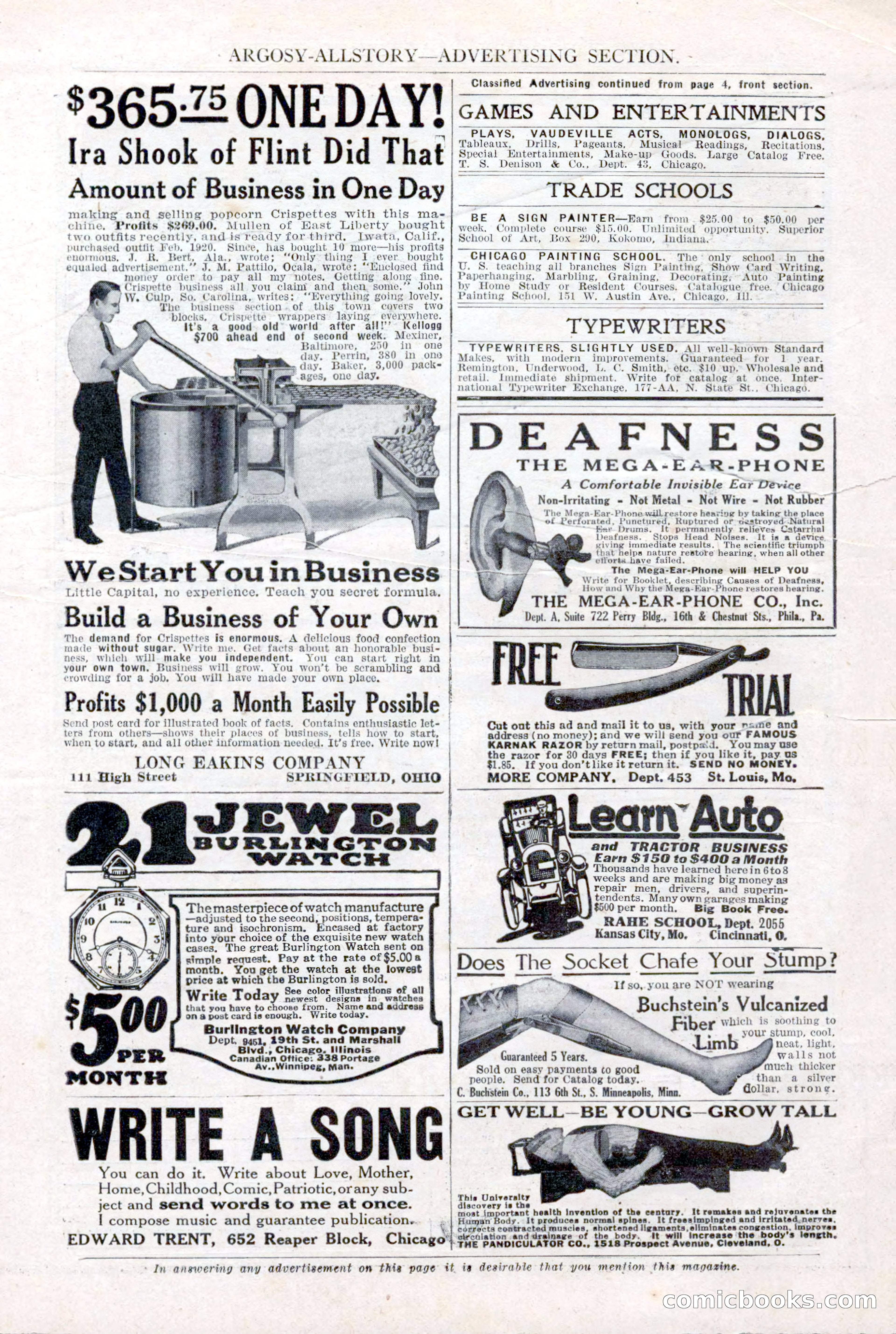 Argosy All-Story Weekly, January 15, 1921 — page 156 of 160