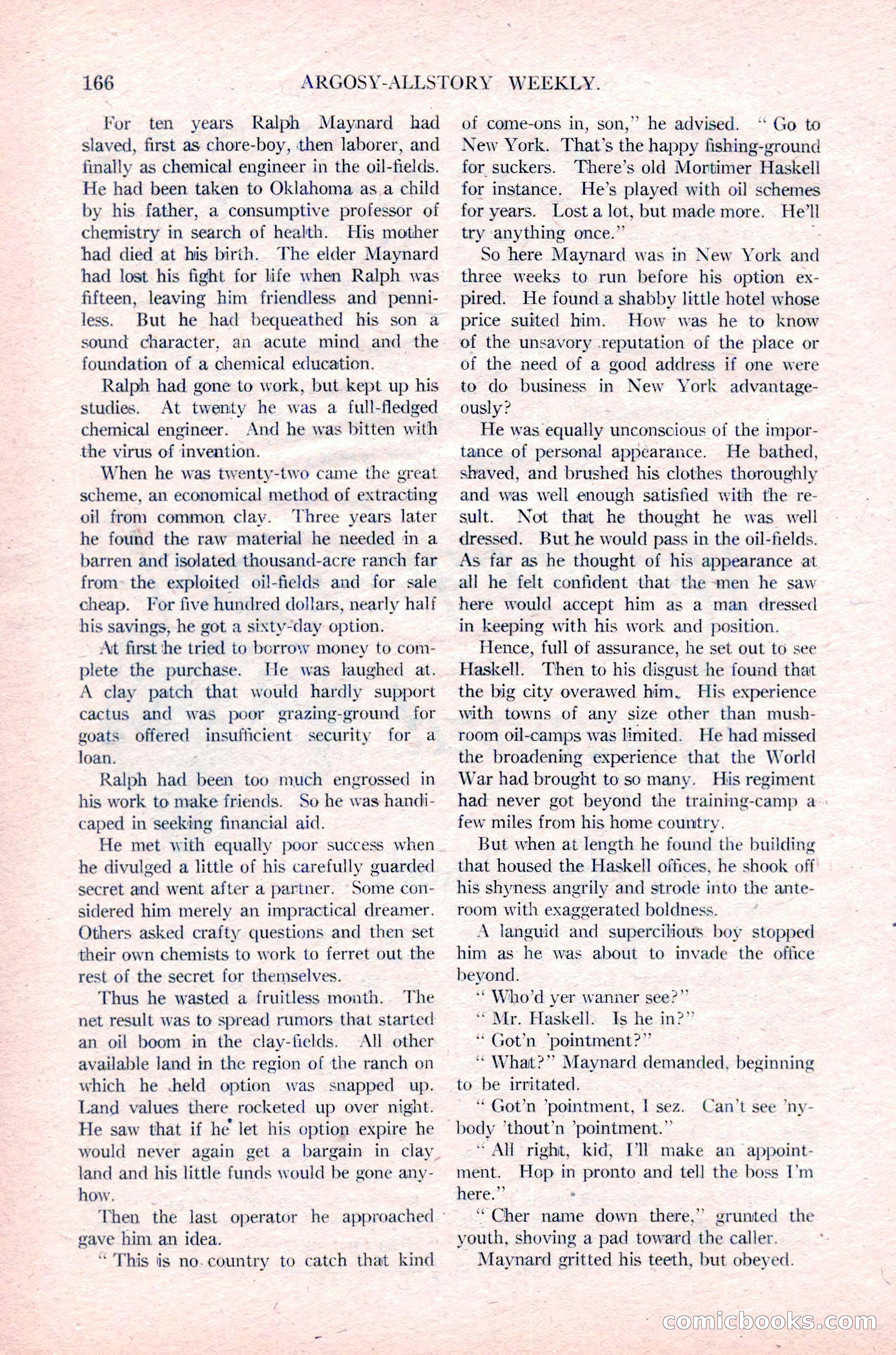 Argosy All-Story Weekly, January 29, 1923 — page 32 of 156