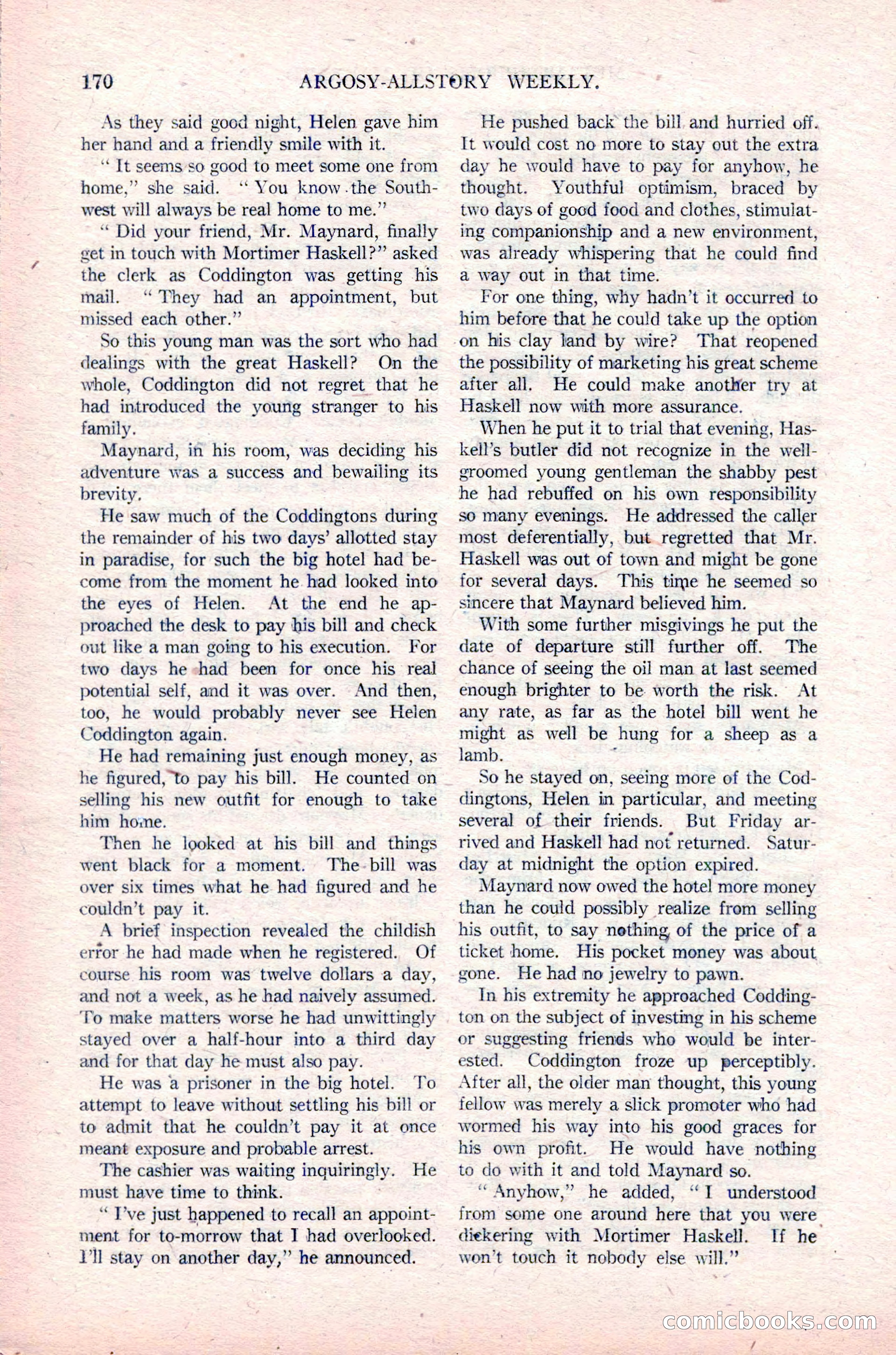 Argosy All-Story Weekly, January 29, 1923 — page 36 of 156