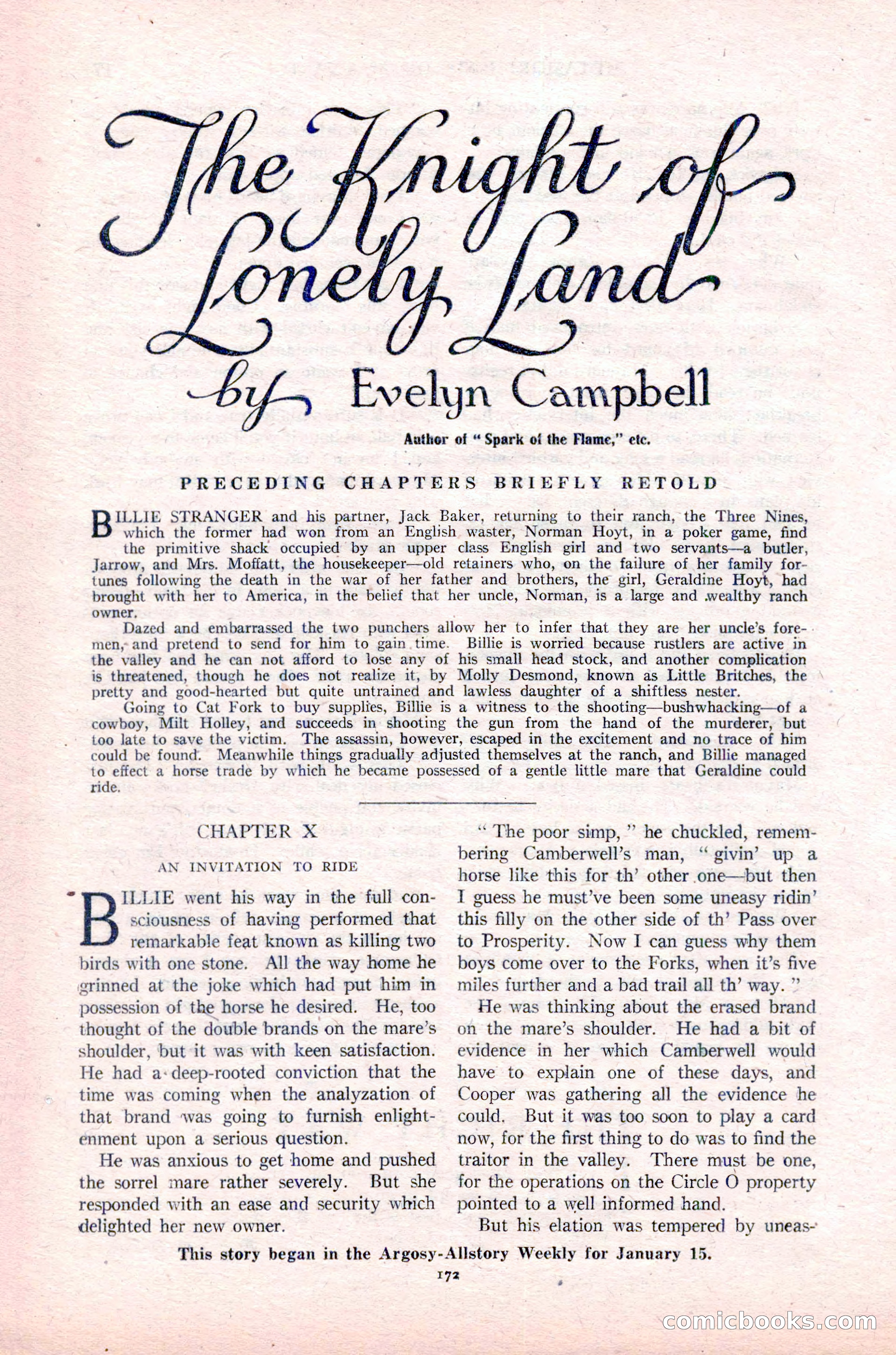 Argosy All-Story Weekly, January 29, 1923 — page 38 of 156