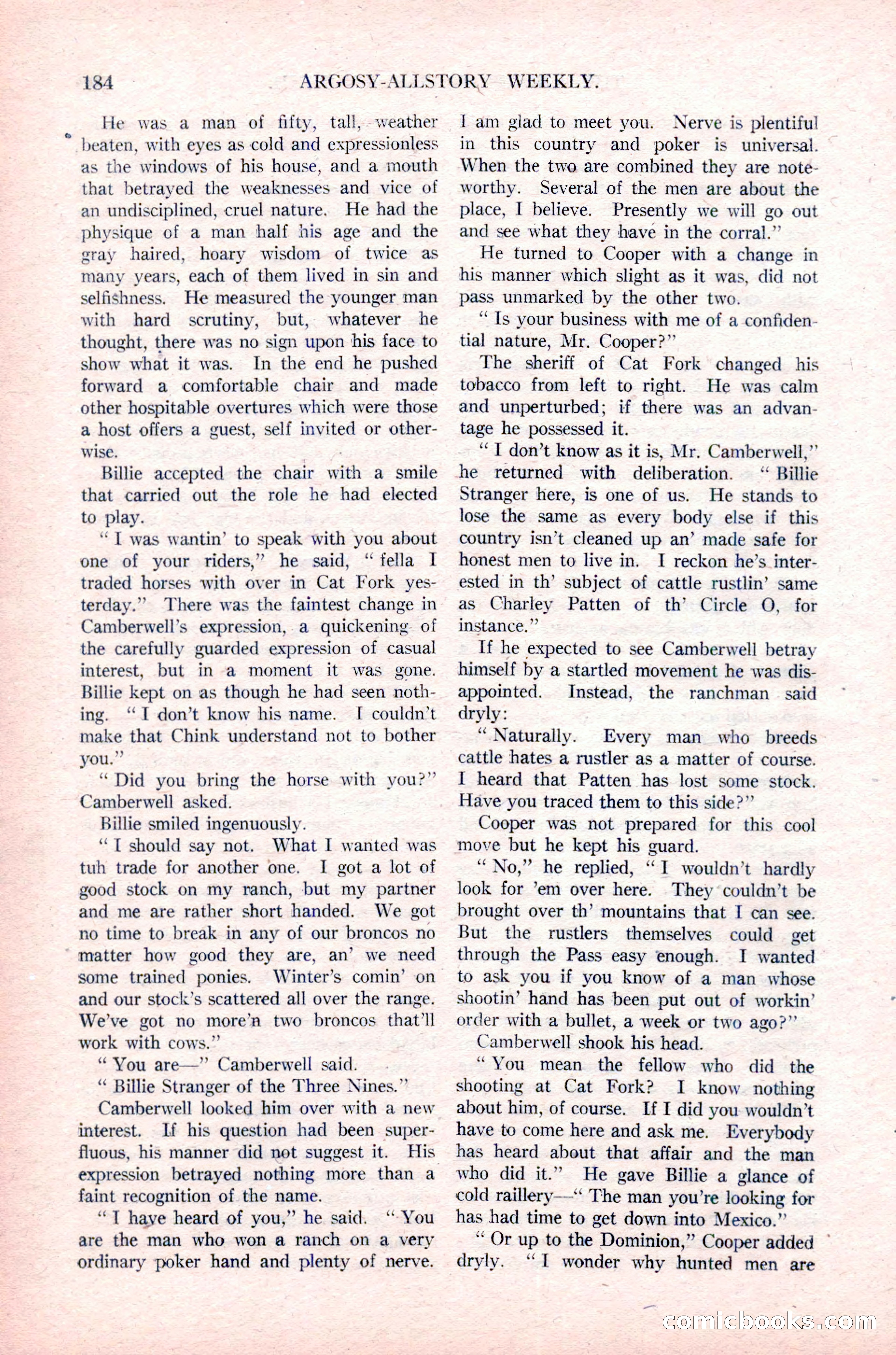 Argosy All-Story Weekly, January 29, 1923 — page 50 of 156