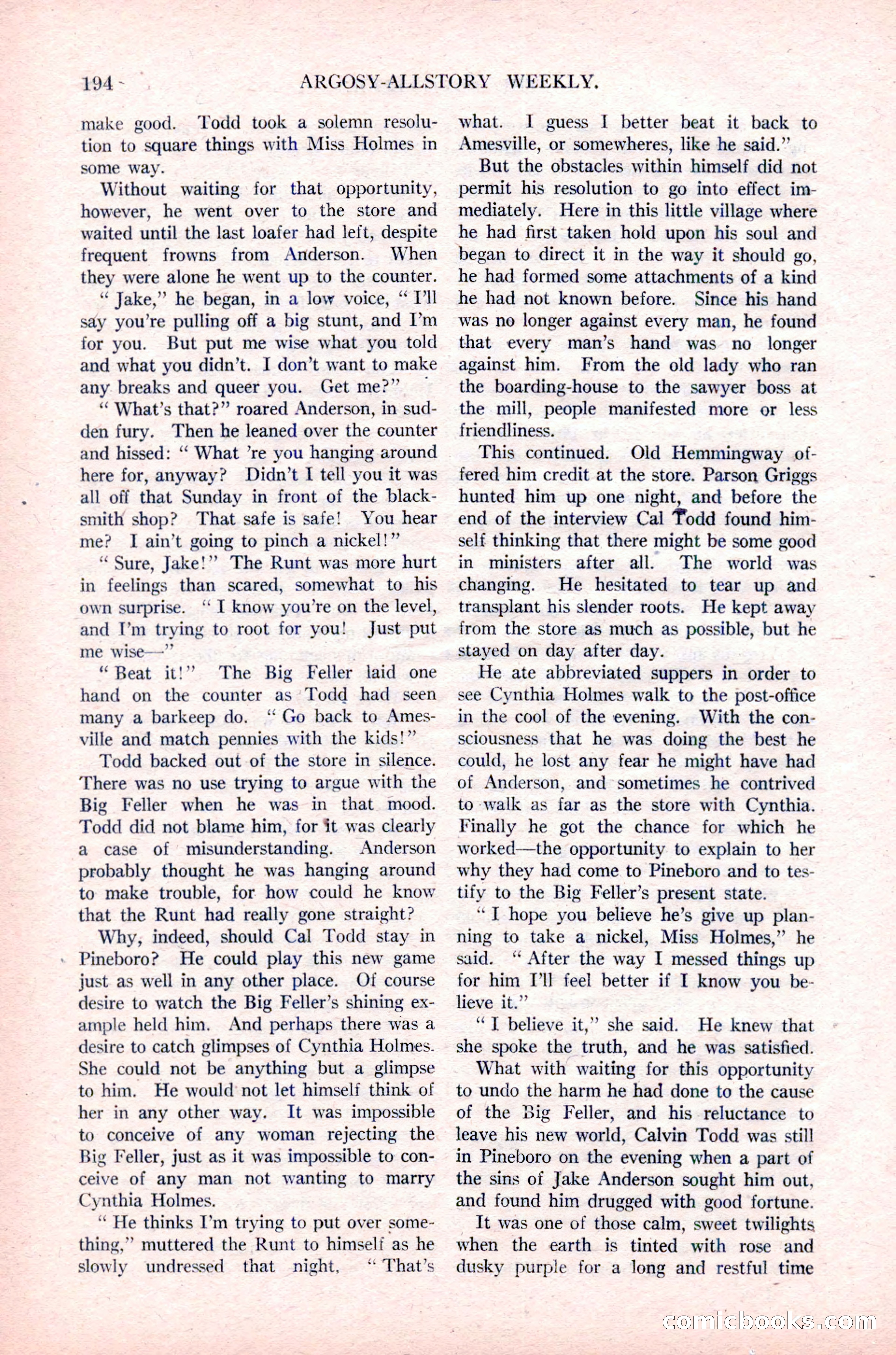 Argosy All-Story Weekly, January 29, 1923 — page 60 of 156