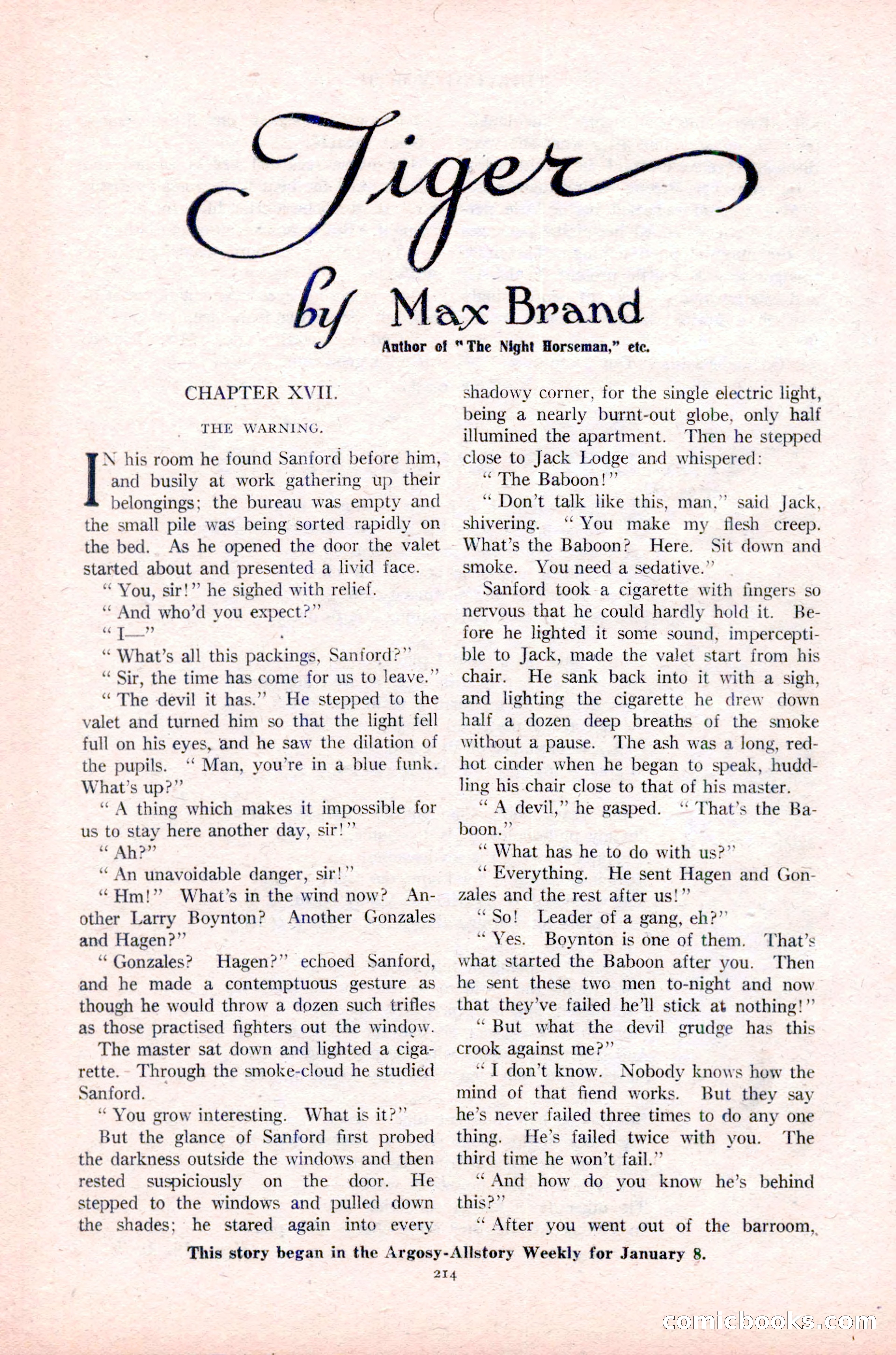 Argosy All-Story Weekly, January 29, 1923 — page 80 of 156