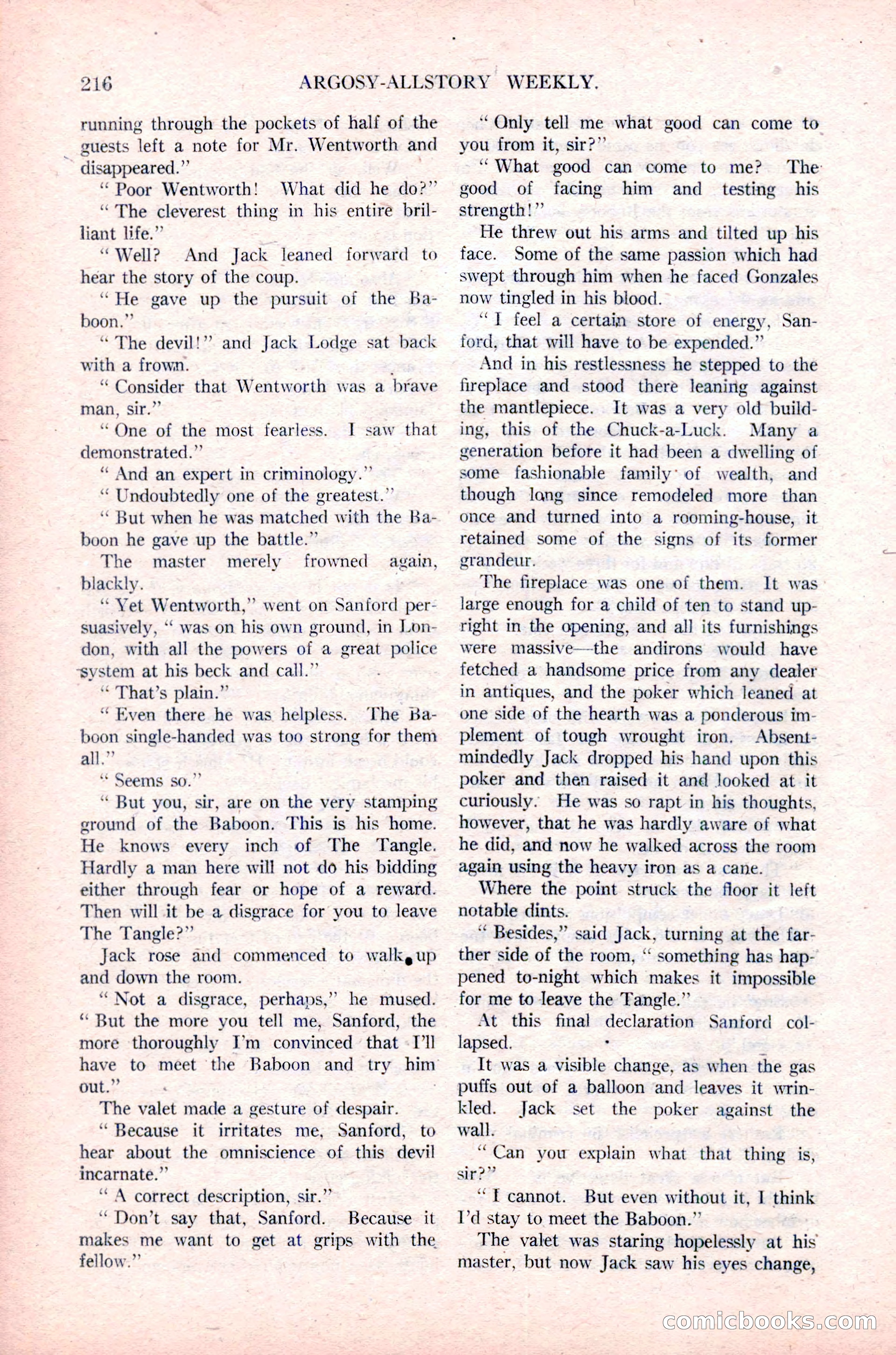 Argosy All-Story Weekly, January 29, 1923 — page 82 of 156