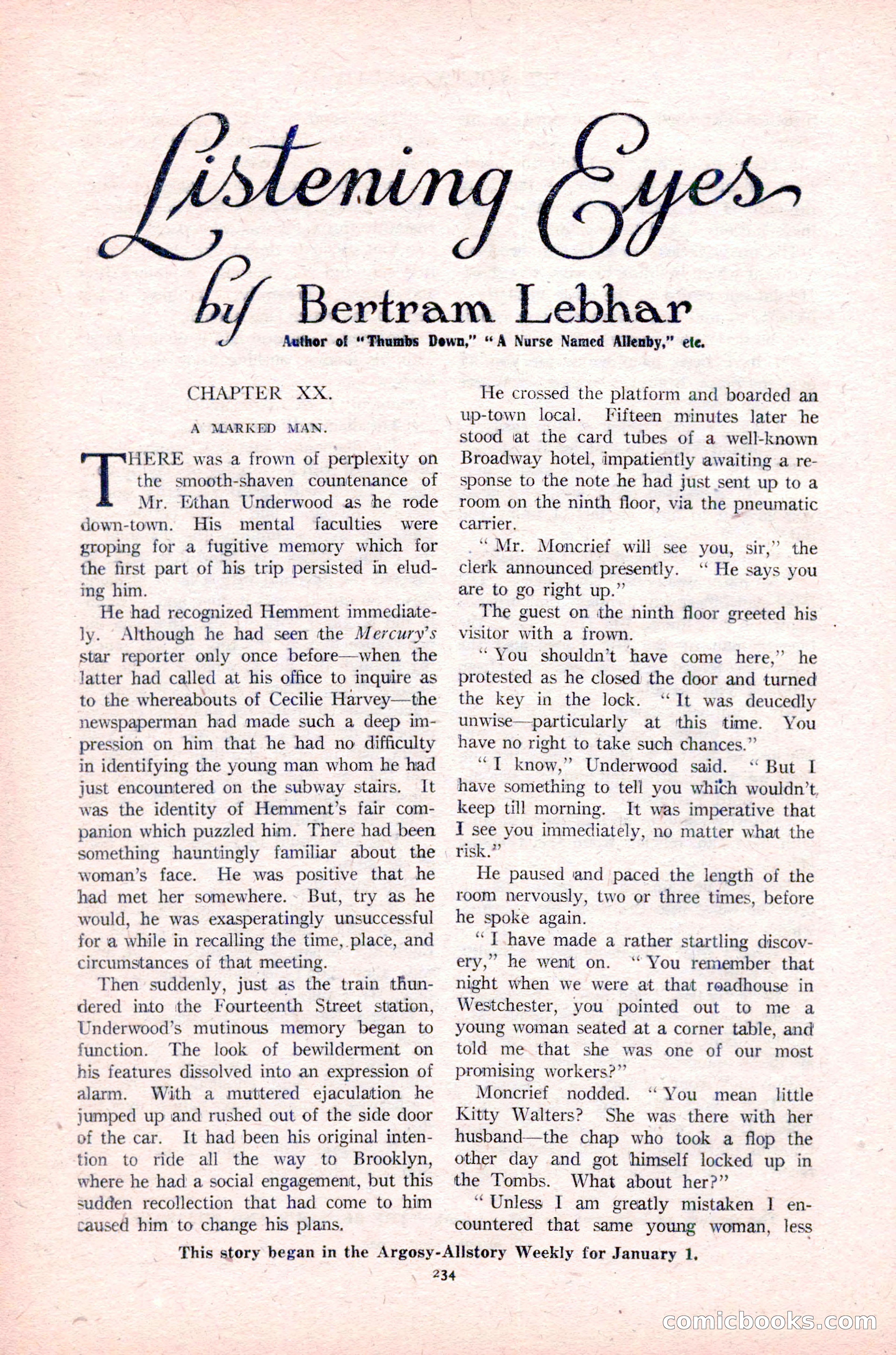 Argosy All-Story Weekly, January 29, 1923 — page 100 of 156
