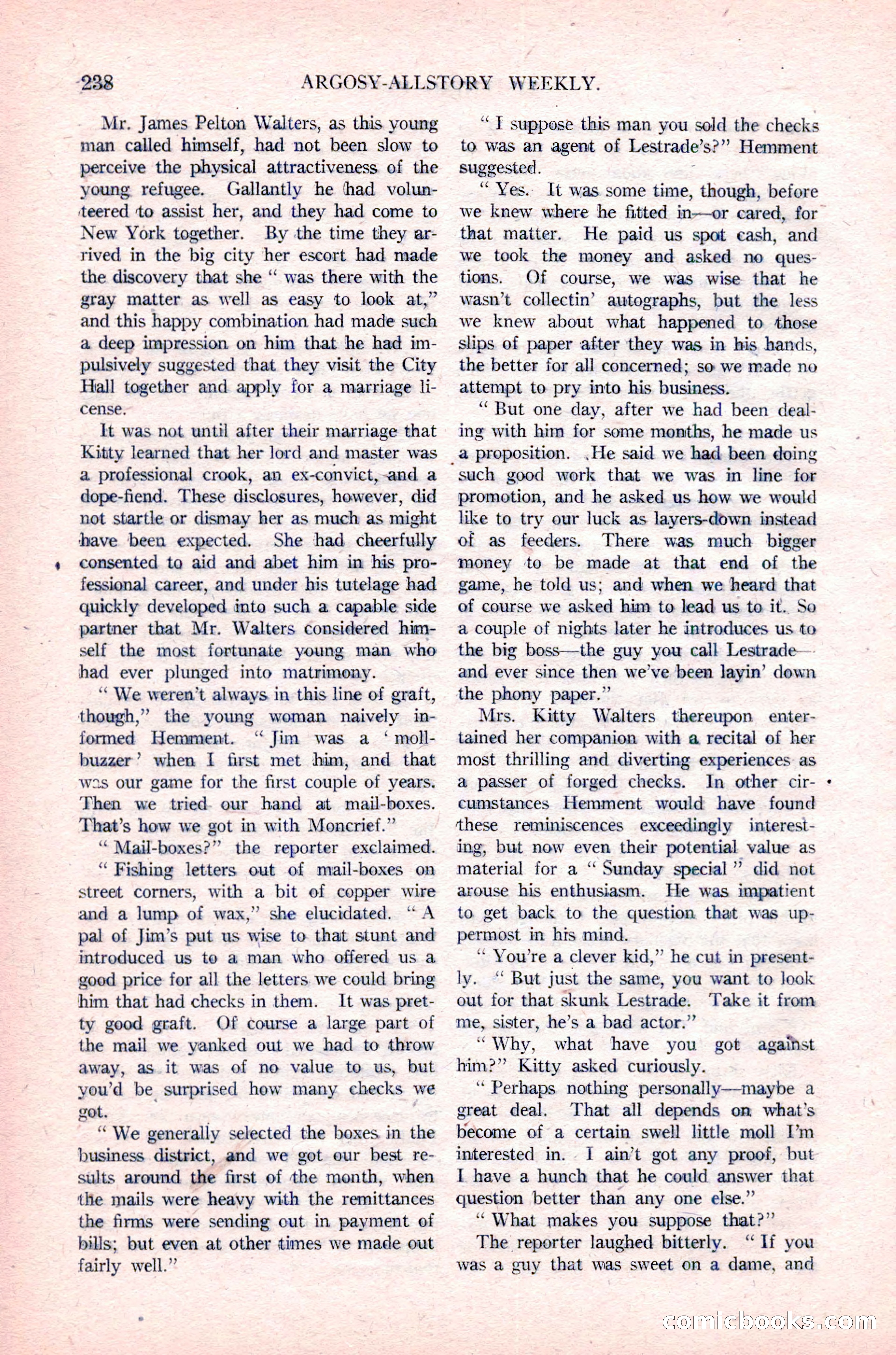 Argosy All-Story Weekly, January 29, 1923 — page 104 of 156