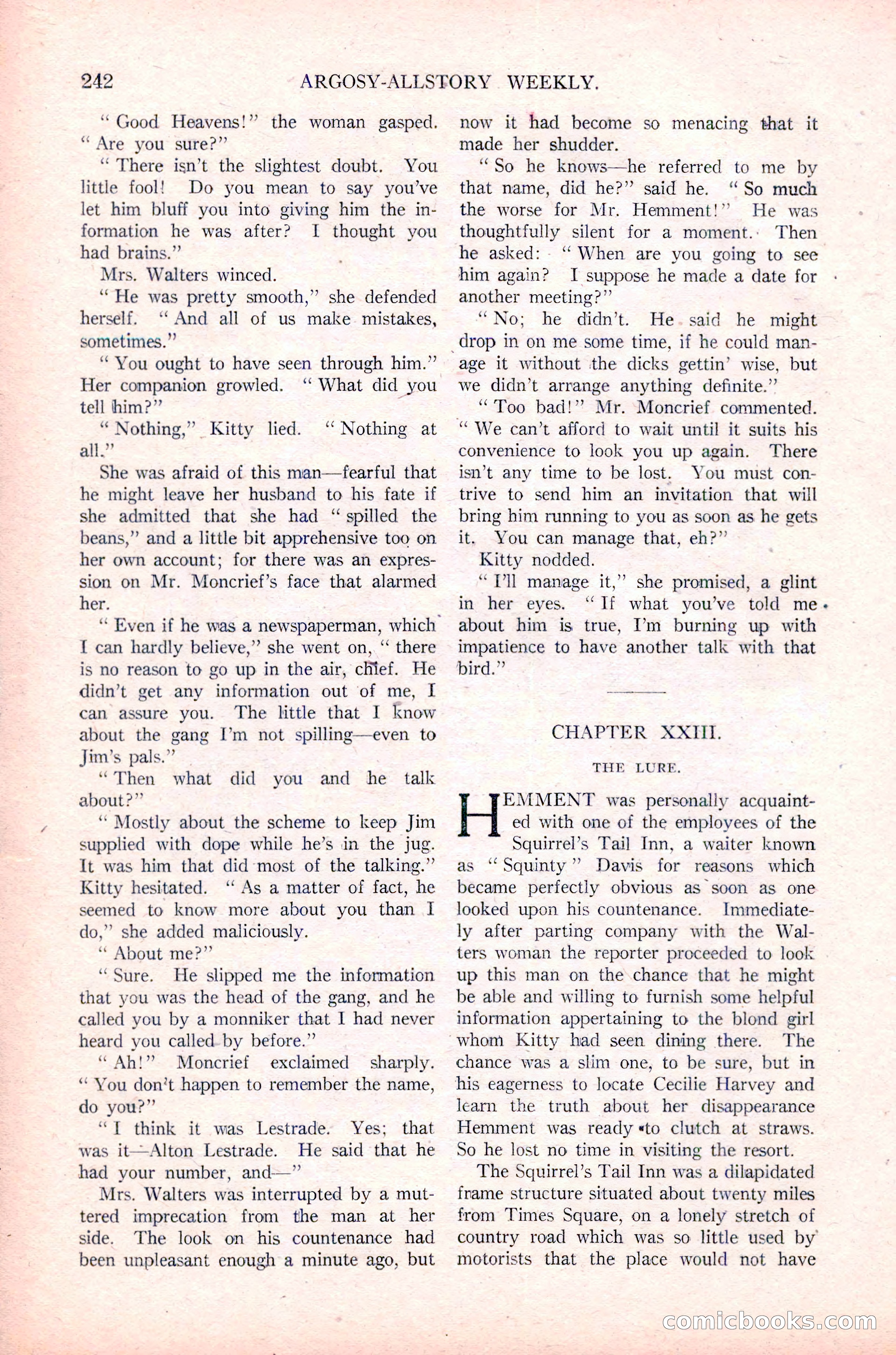 Argosy All-Story Weekly, January 29, 1923 — page 108 of 156