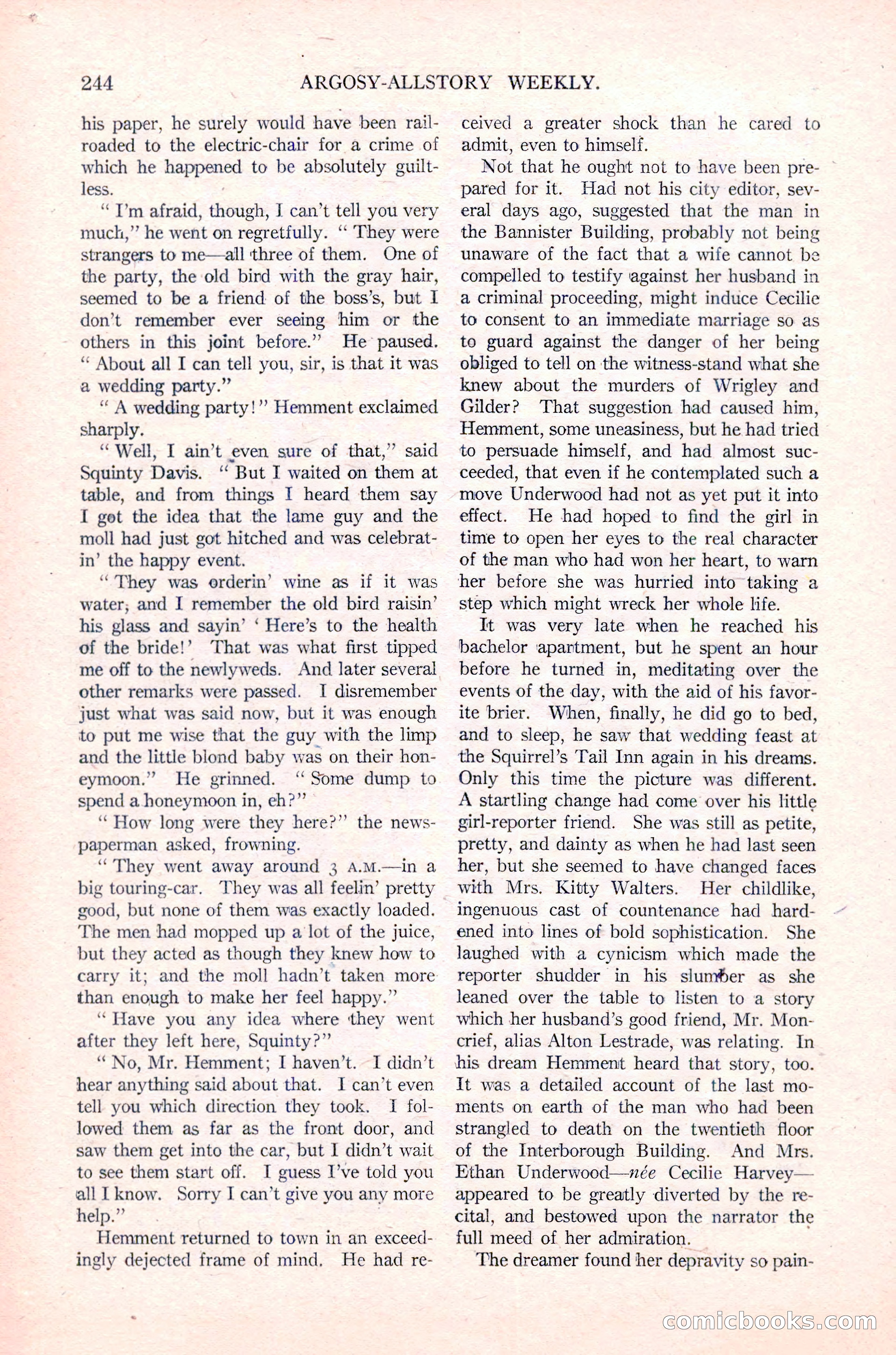 Argosy All-Story Weekly, January 29, 1923 — page 110 of 156