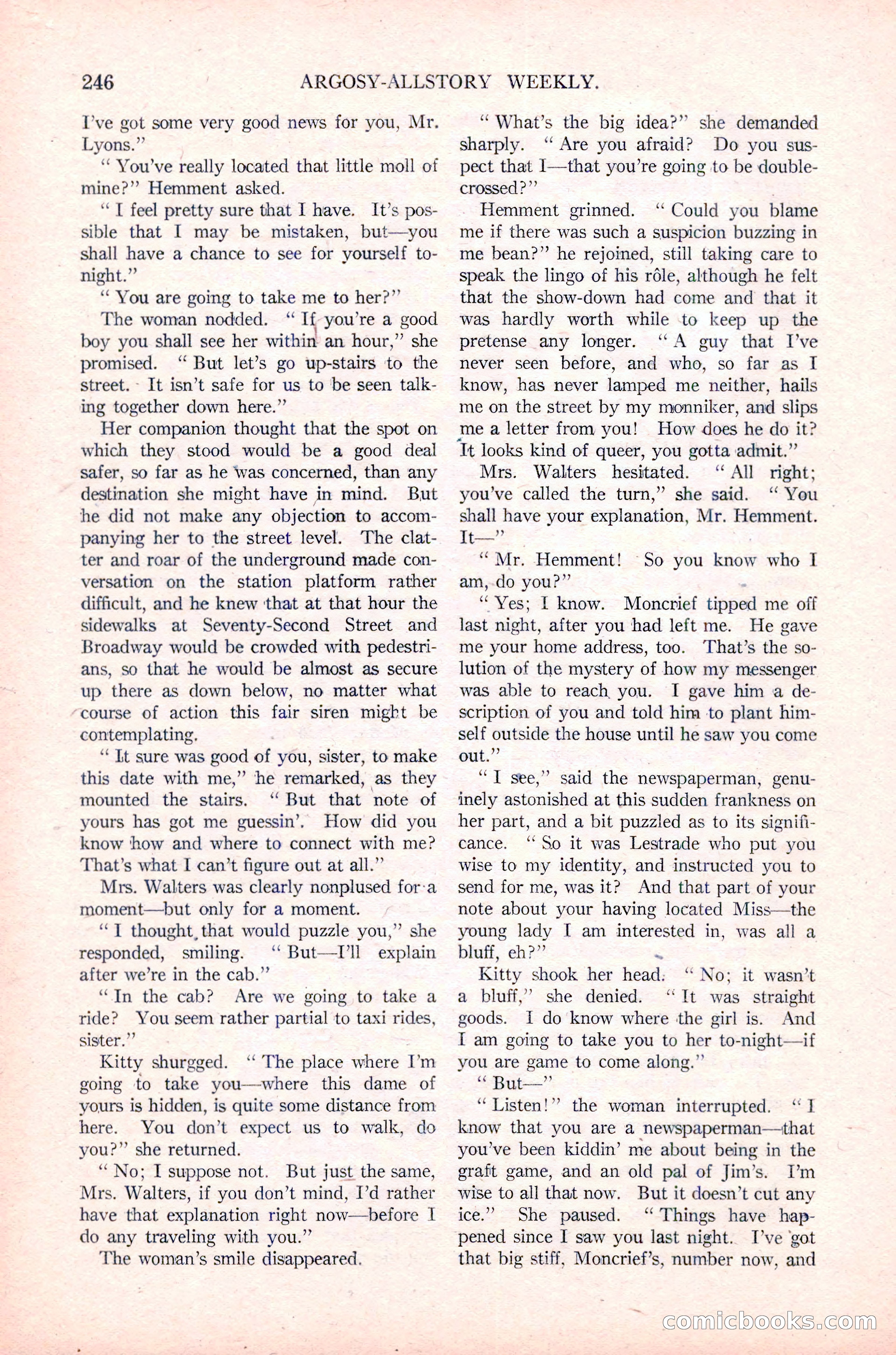 Argosy All-Story Weekly, January 29, 1923 — page 112 of 156