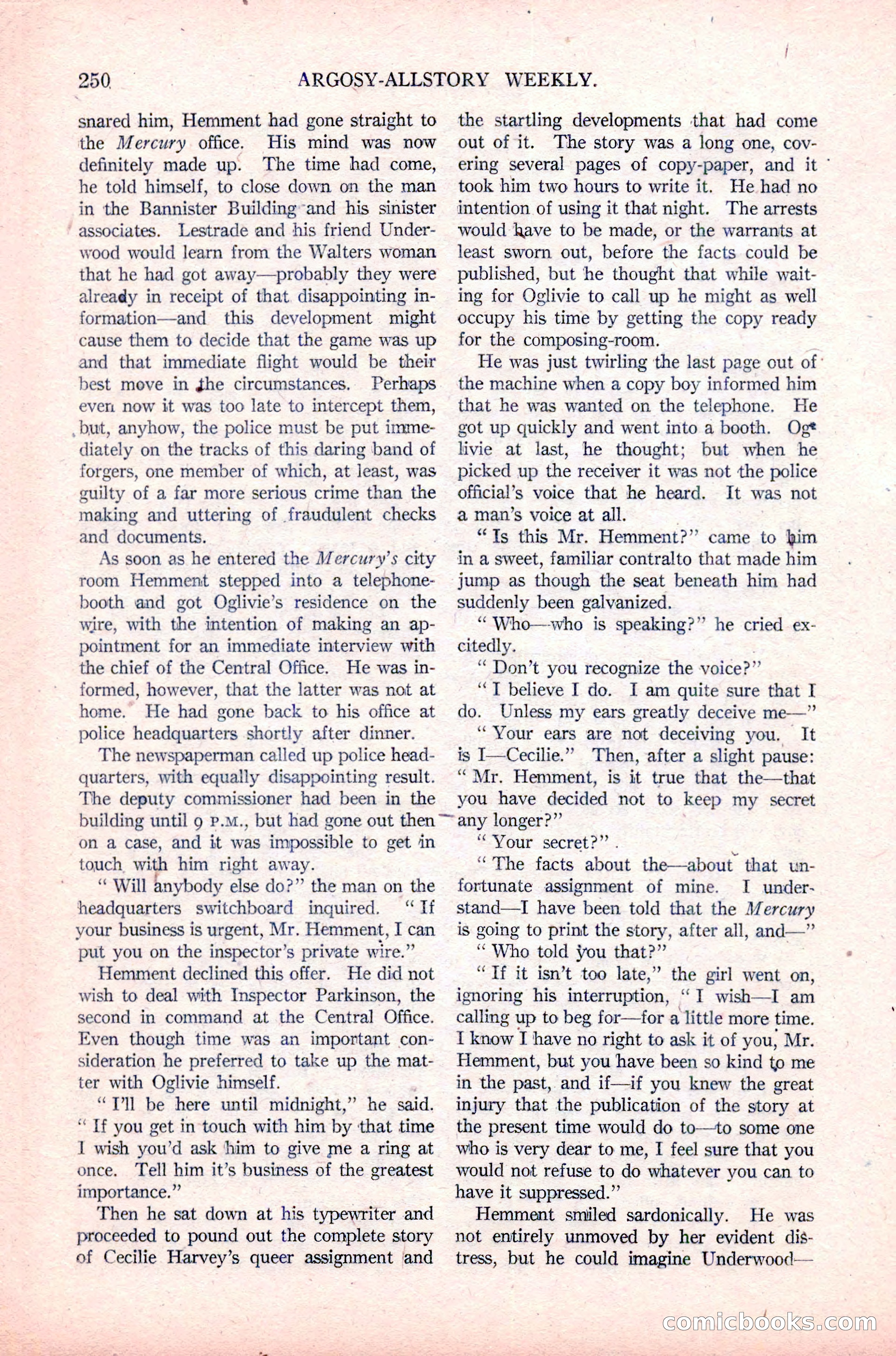 Argosy All-Story Weekly, January 29, 1923 — page 116 of 156