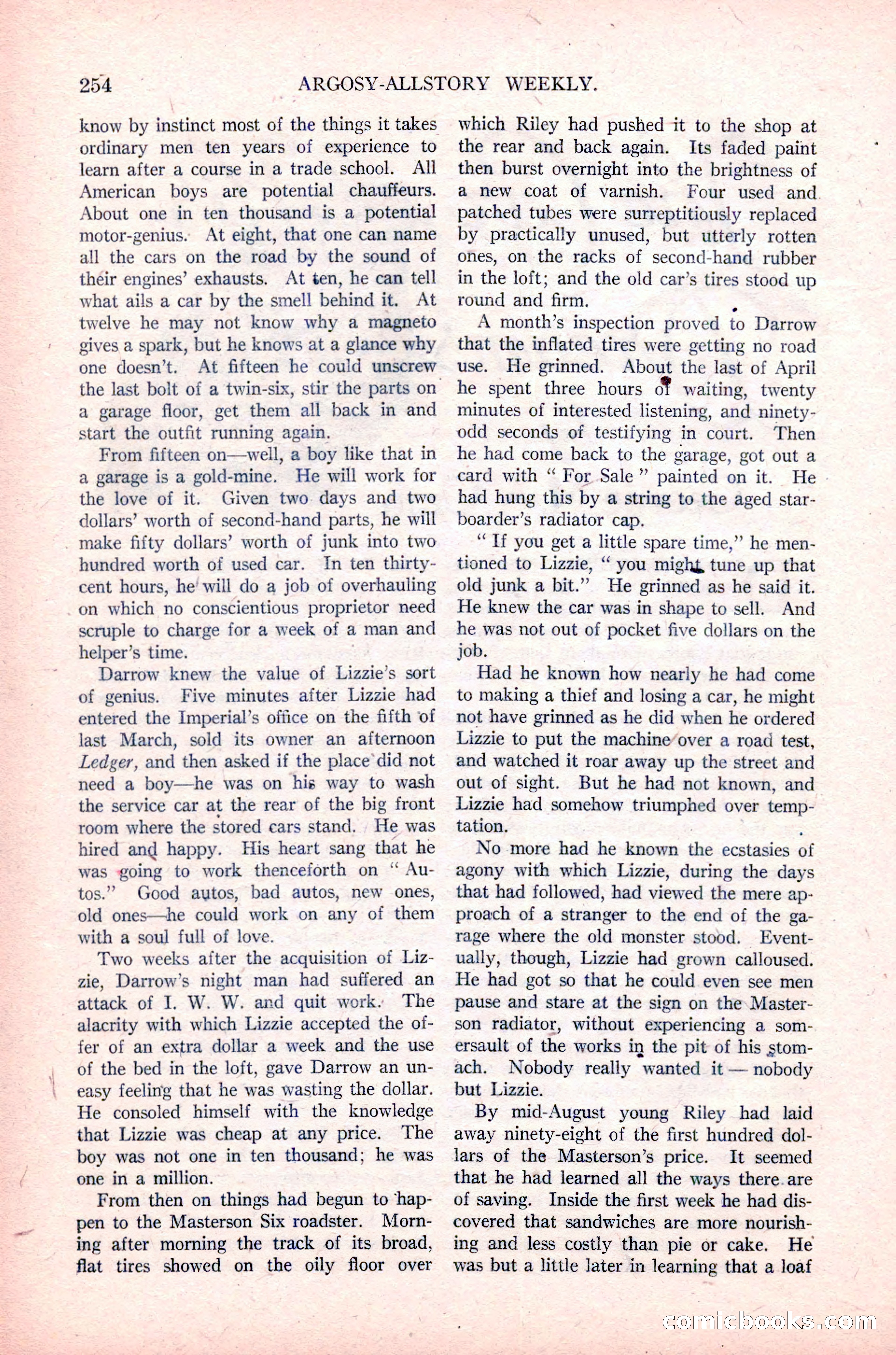 Argosy All-Story Weekly, January 29, 1923 — page 120 of 156