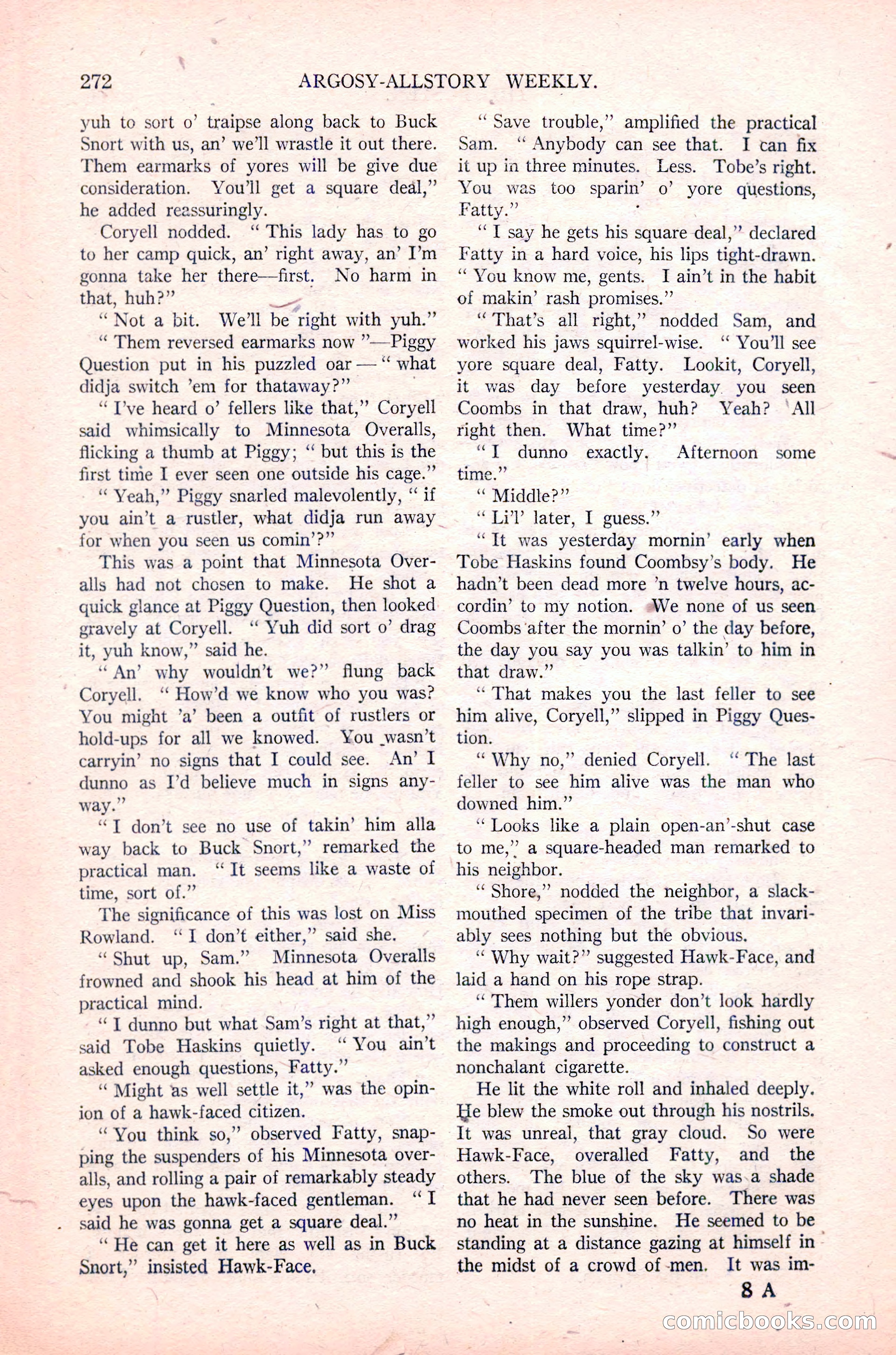 Argosy All-Story Weekly, January 29, 1923 — page 138 of 156