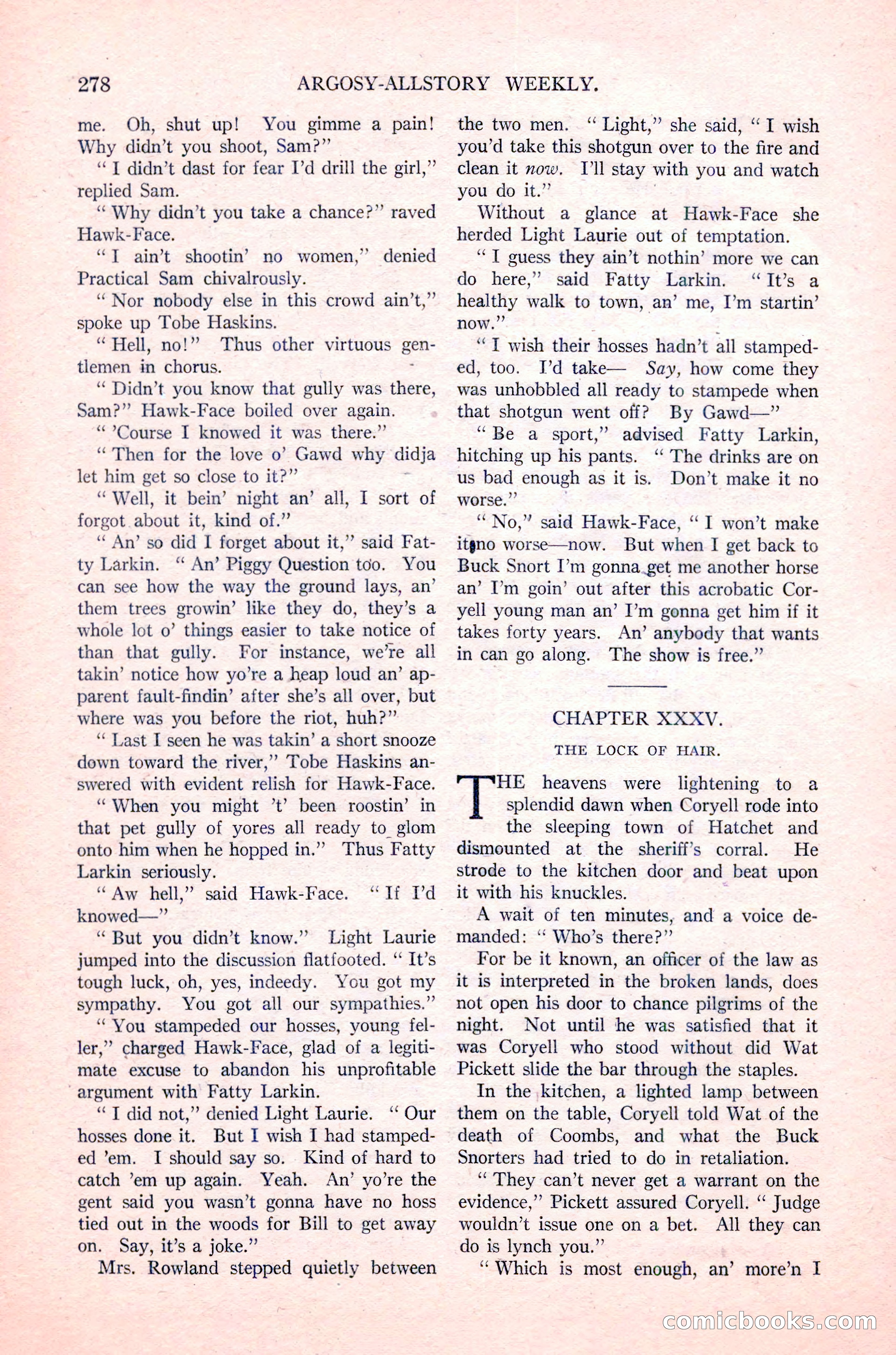 Argosy All-Story Weekly, January 29, 1923 — page 144 of 156