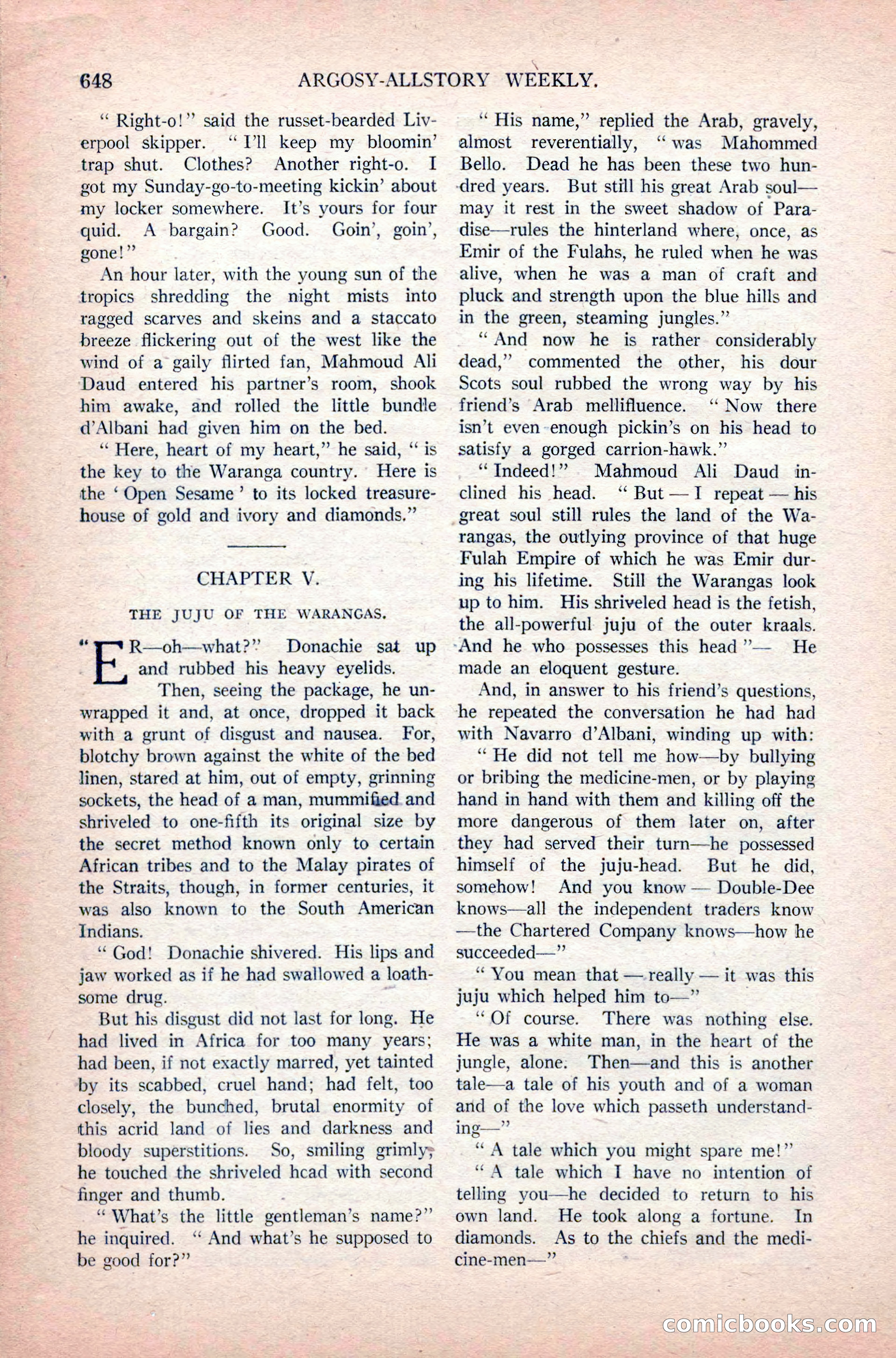 Argosy All-Story Weekly, June 11, 1921 — page 82 of 156