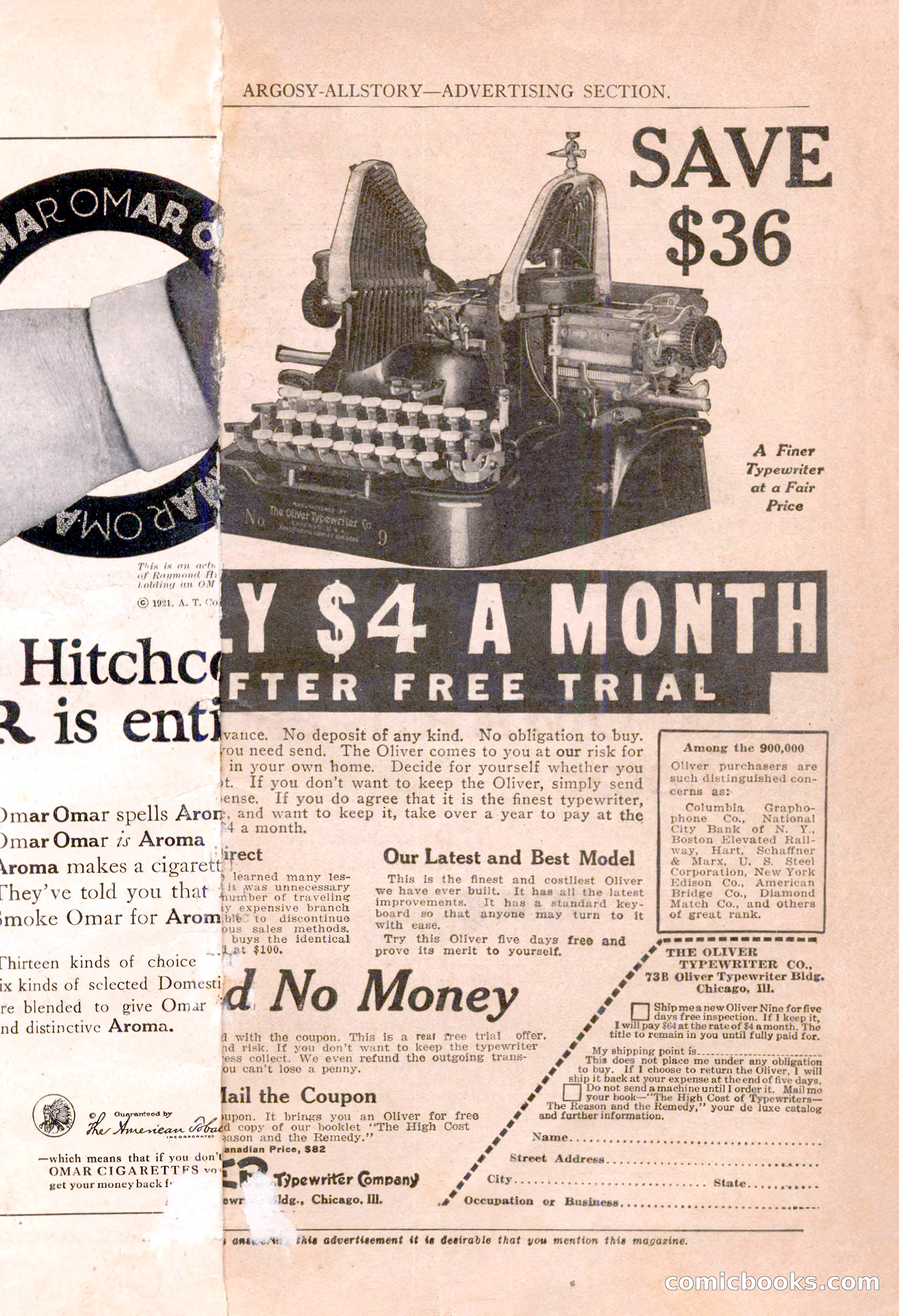 Argosy All-Story Weekly, August 20, 1921 — page 3 of 160