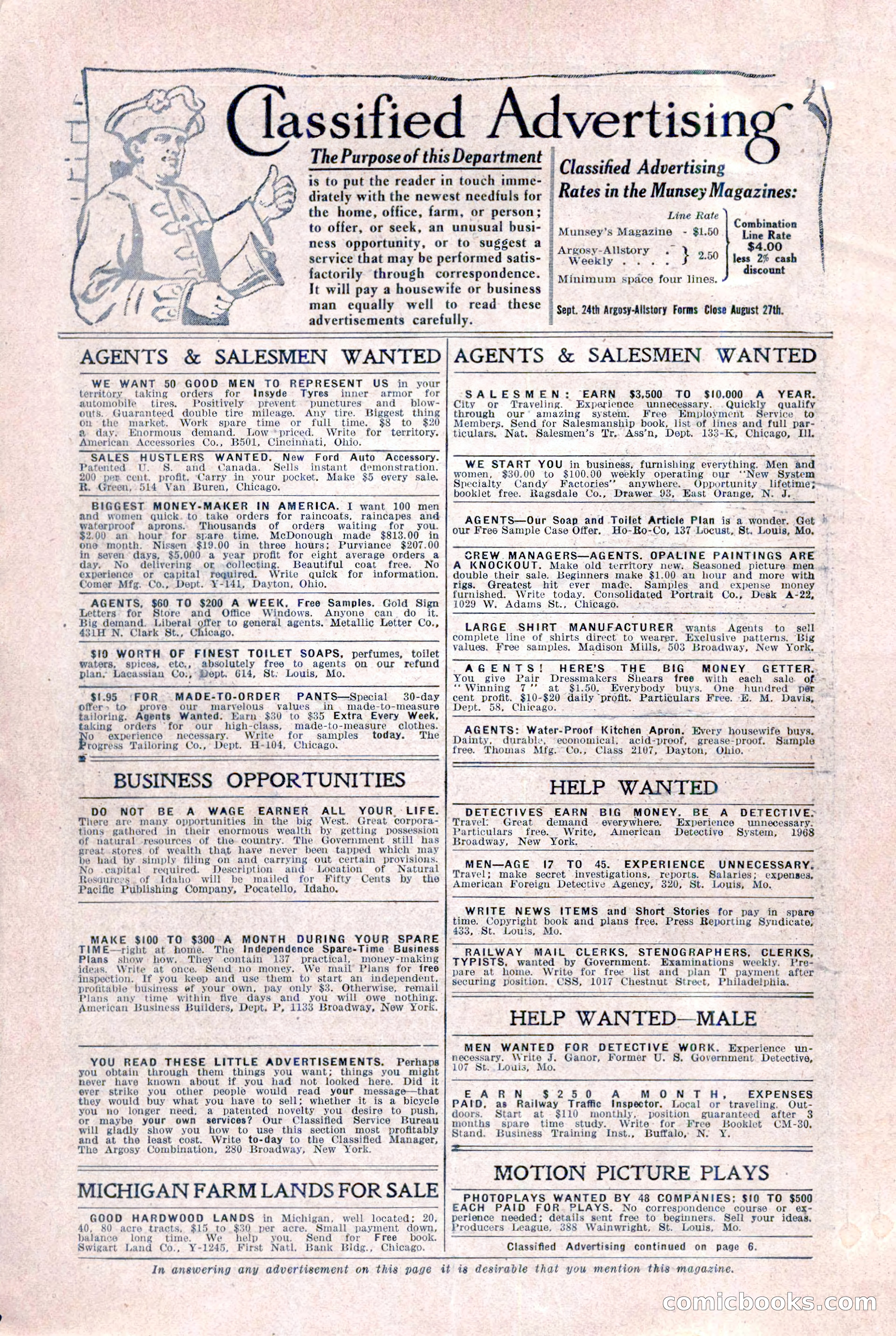 Argosy All-Story Weekly, August 20, 1921 — page 6 of 160