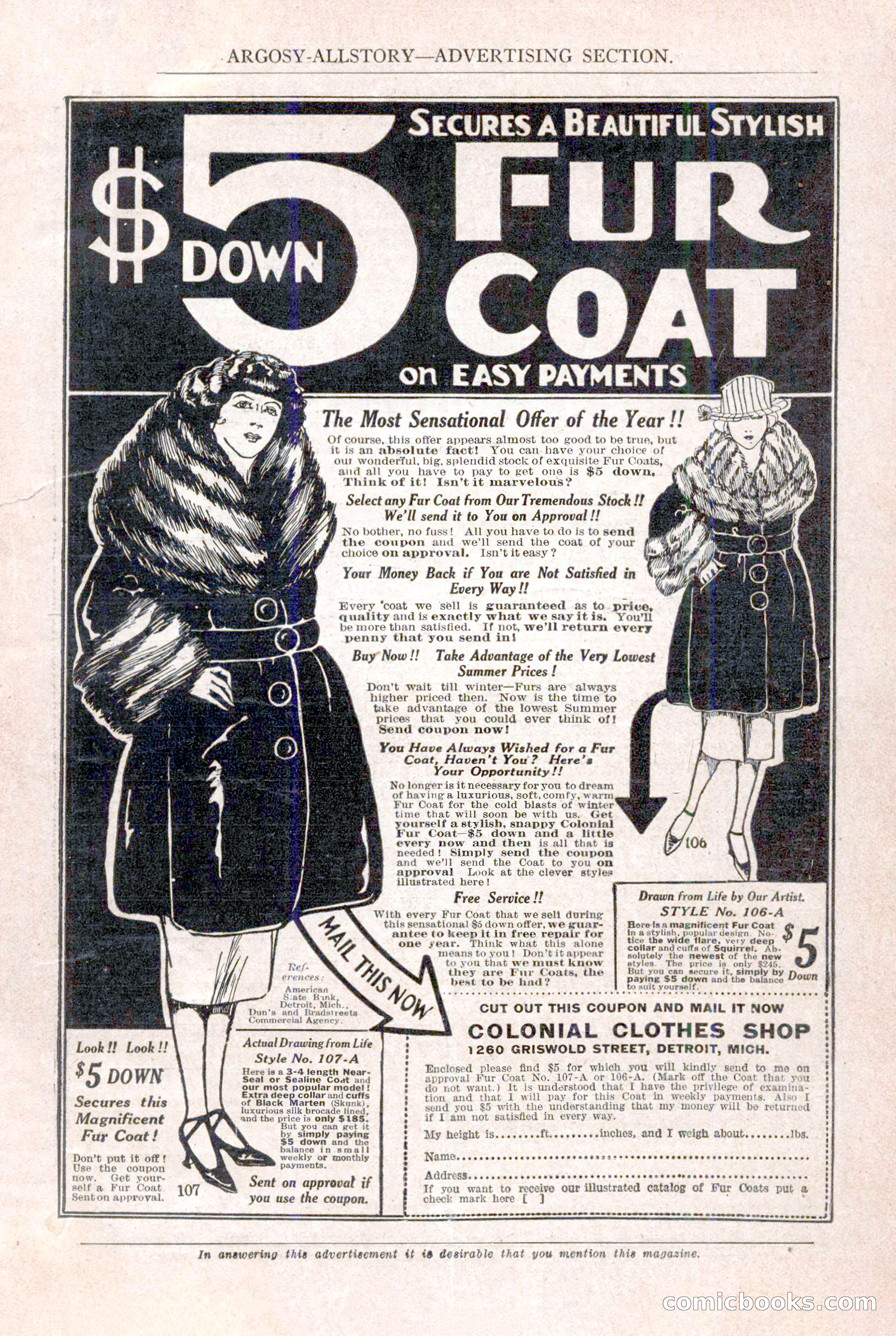 Argosy All-Story Weekly, August 20, 1921 — page 7 of 160
