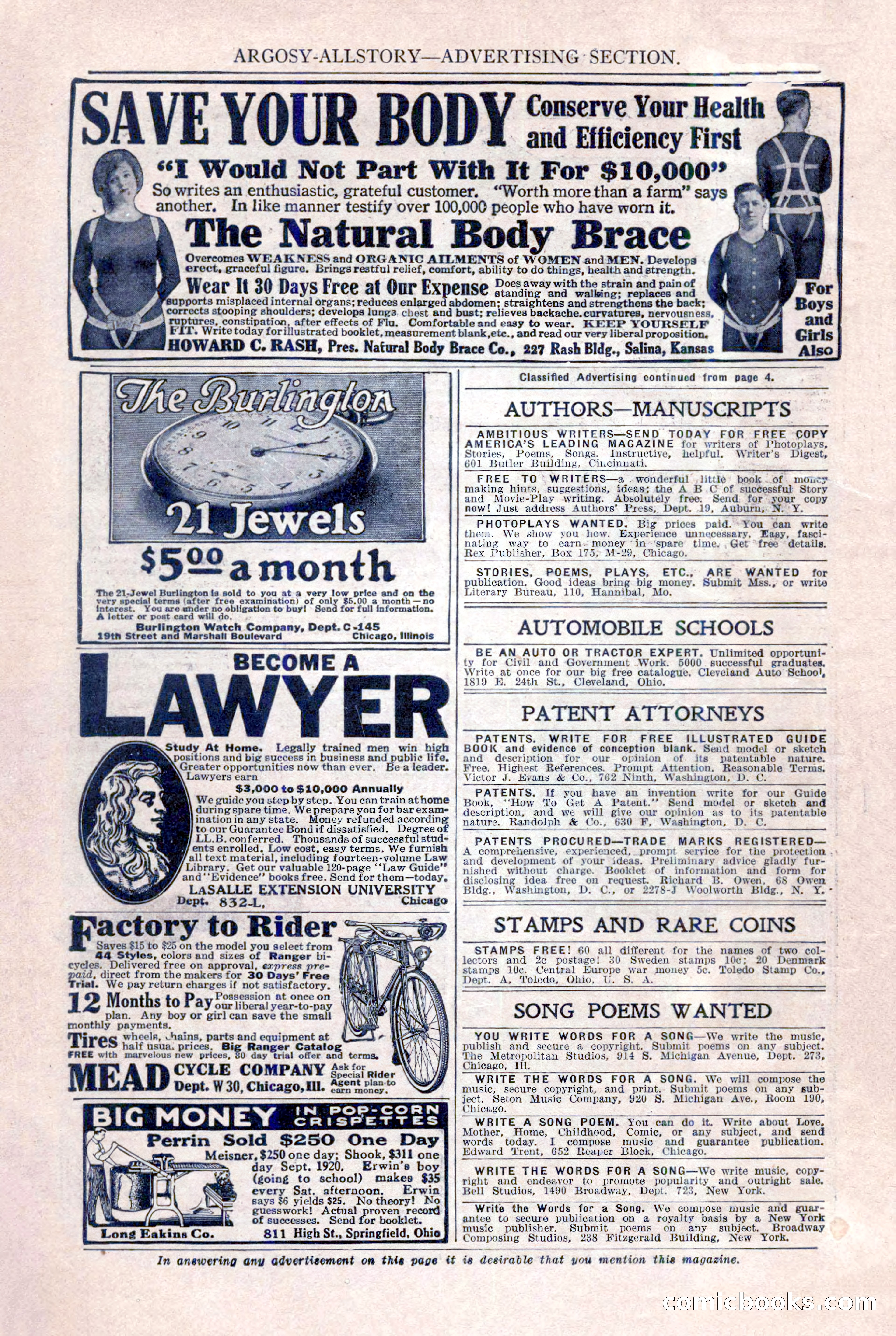 Argosy All-Story Weekly, August 20, 1921 — page 8 of 160