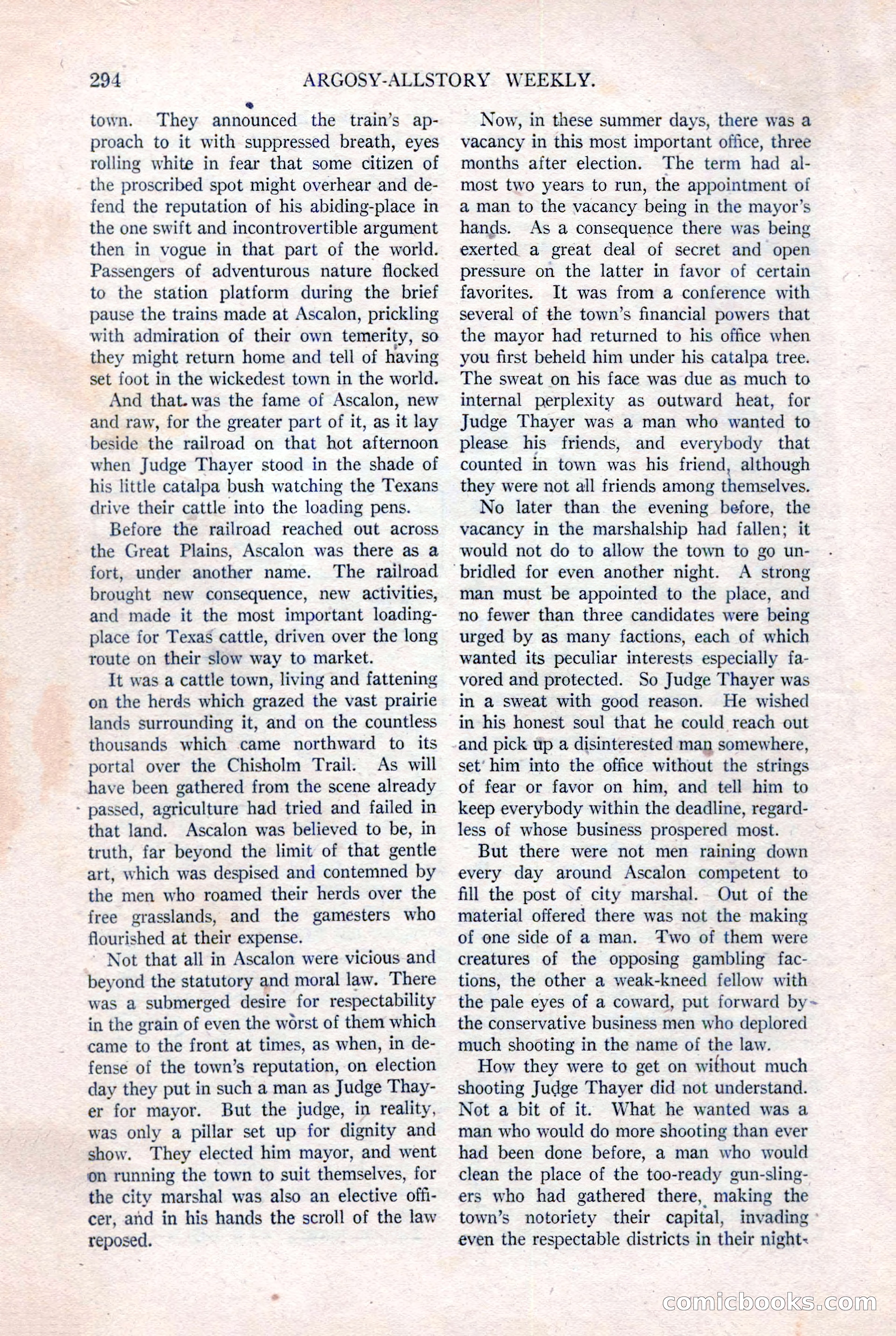 Argosy All-Story Weekly, August 20, 1921 — page 16 of 160
