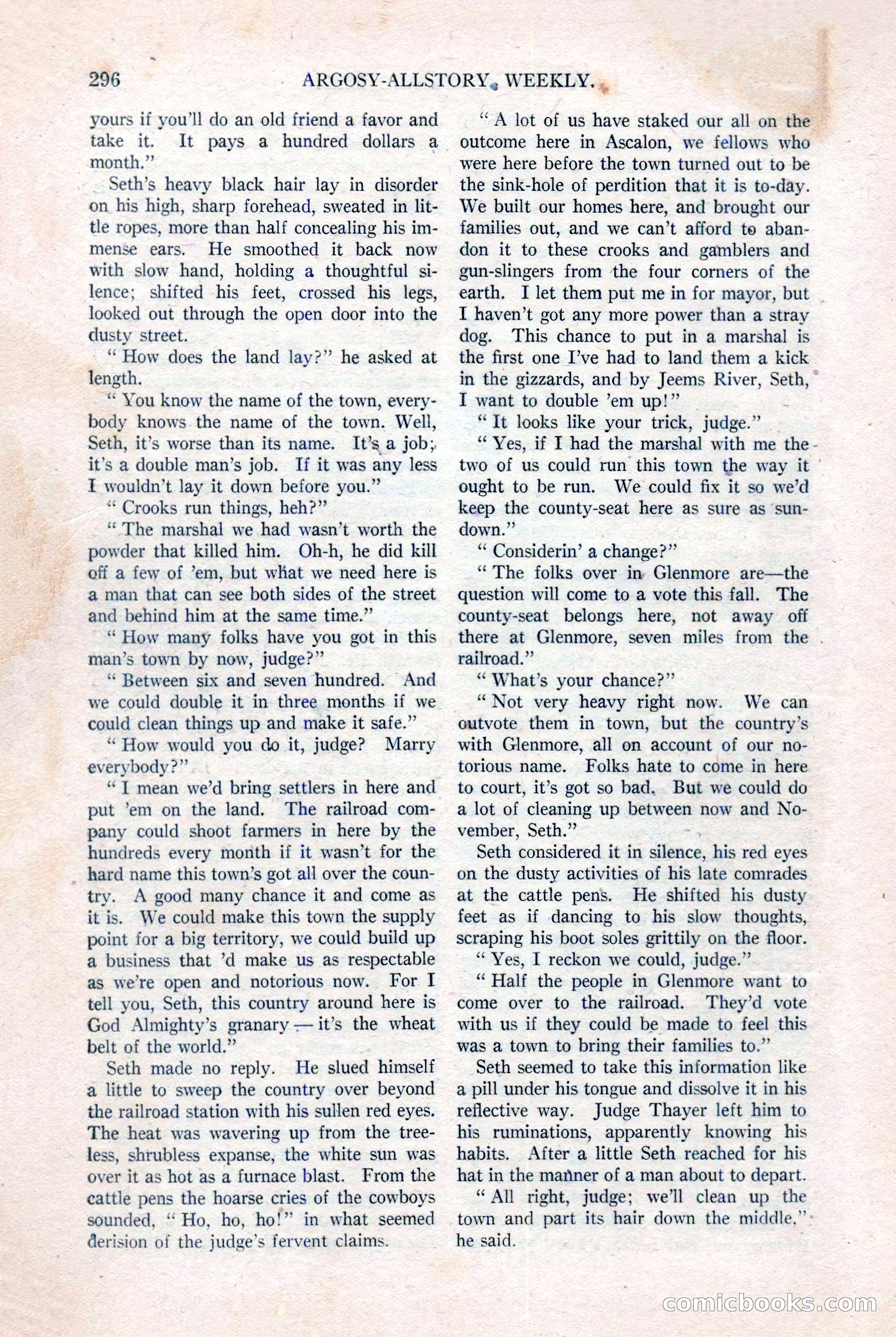 Argosy All-Story Weekly, August 20, 1921 — page 18 of 160