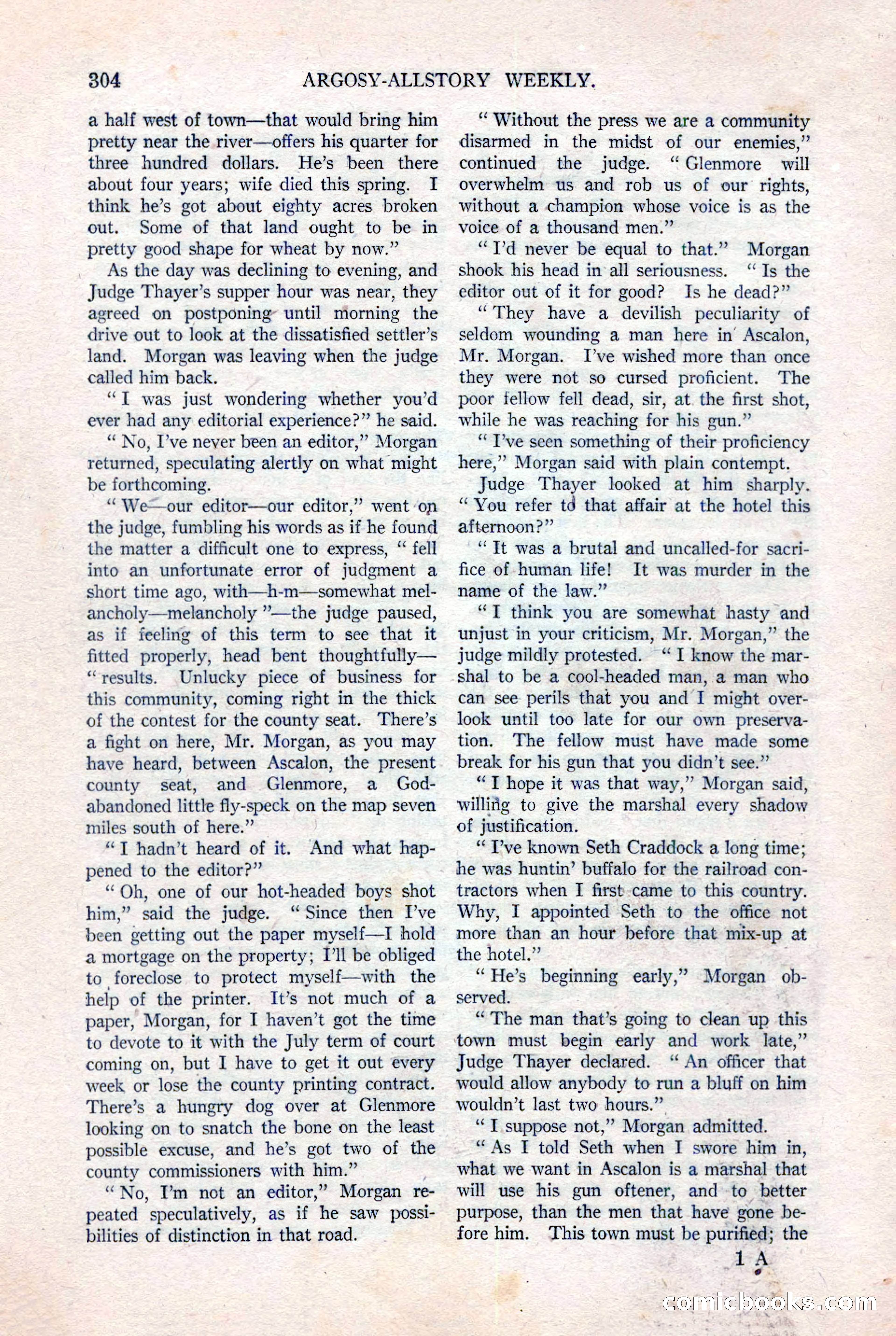 Argosy All-Story Weekly, August 20, 1921 — page 26 of 160