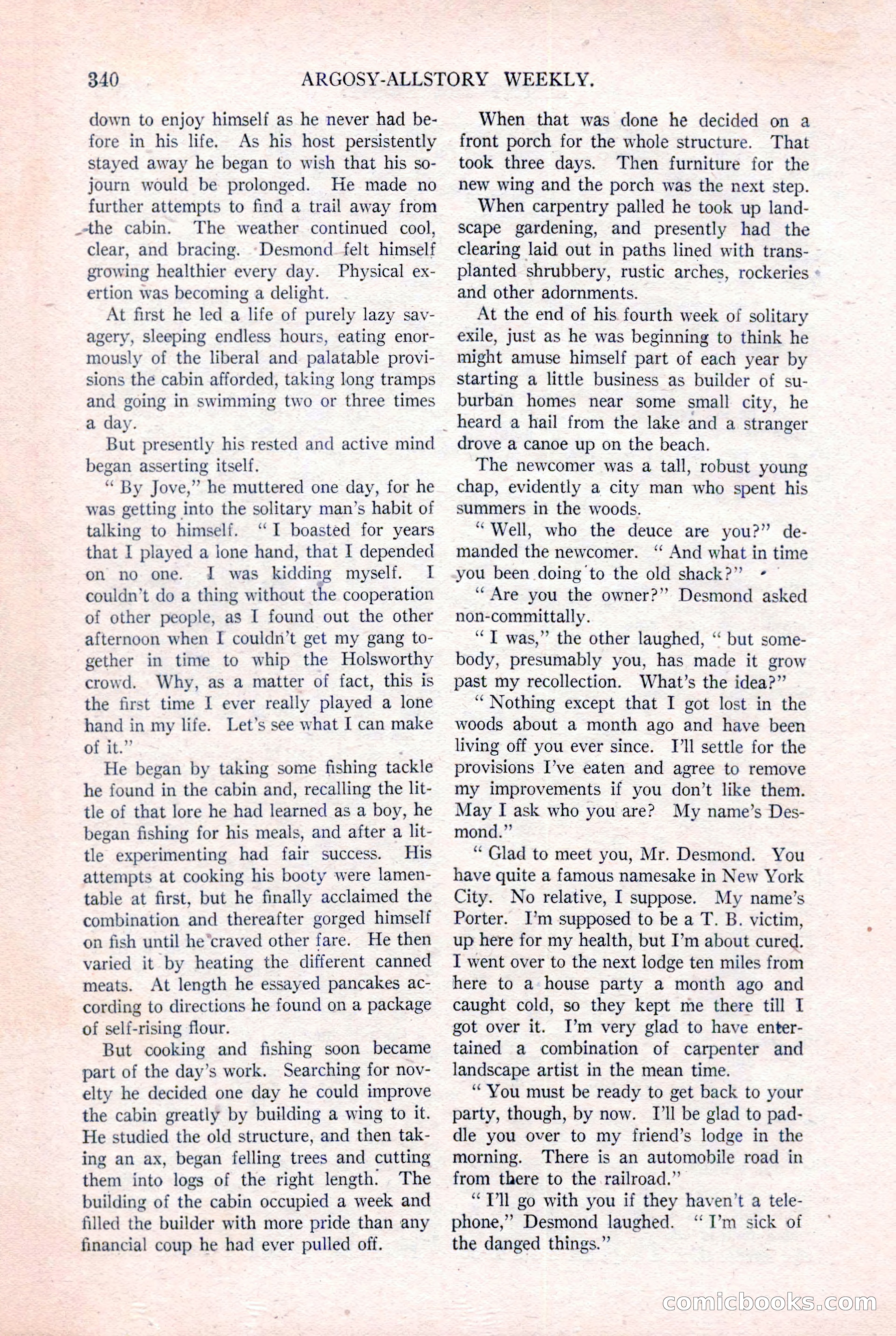 Argosy All-Story Weekly, August 20, 1921 — page 62 of 160
