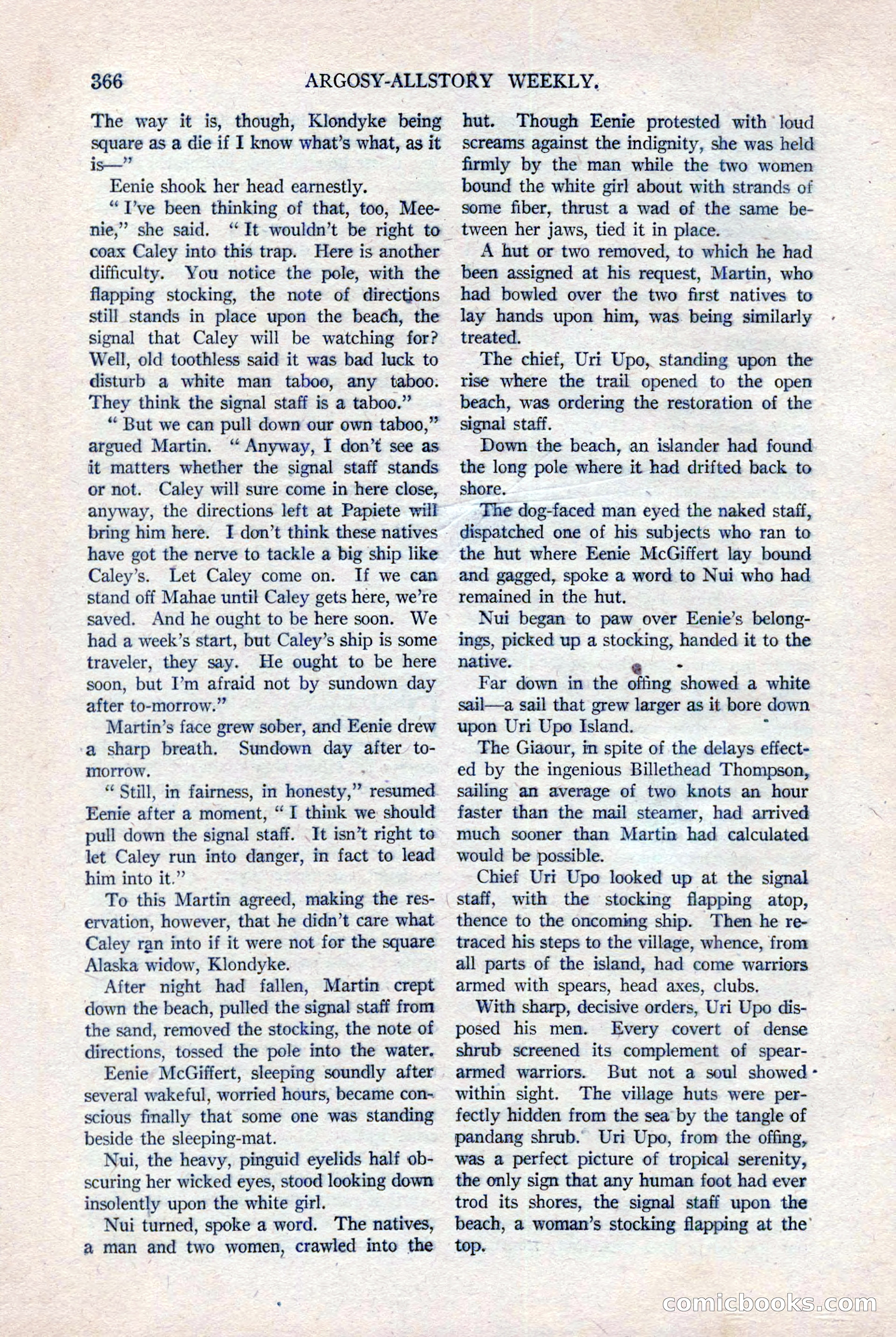 Argosy All-Story Weekly, August 20, 1921 — page 88 of 160