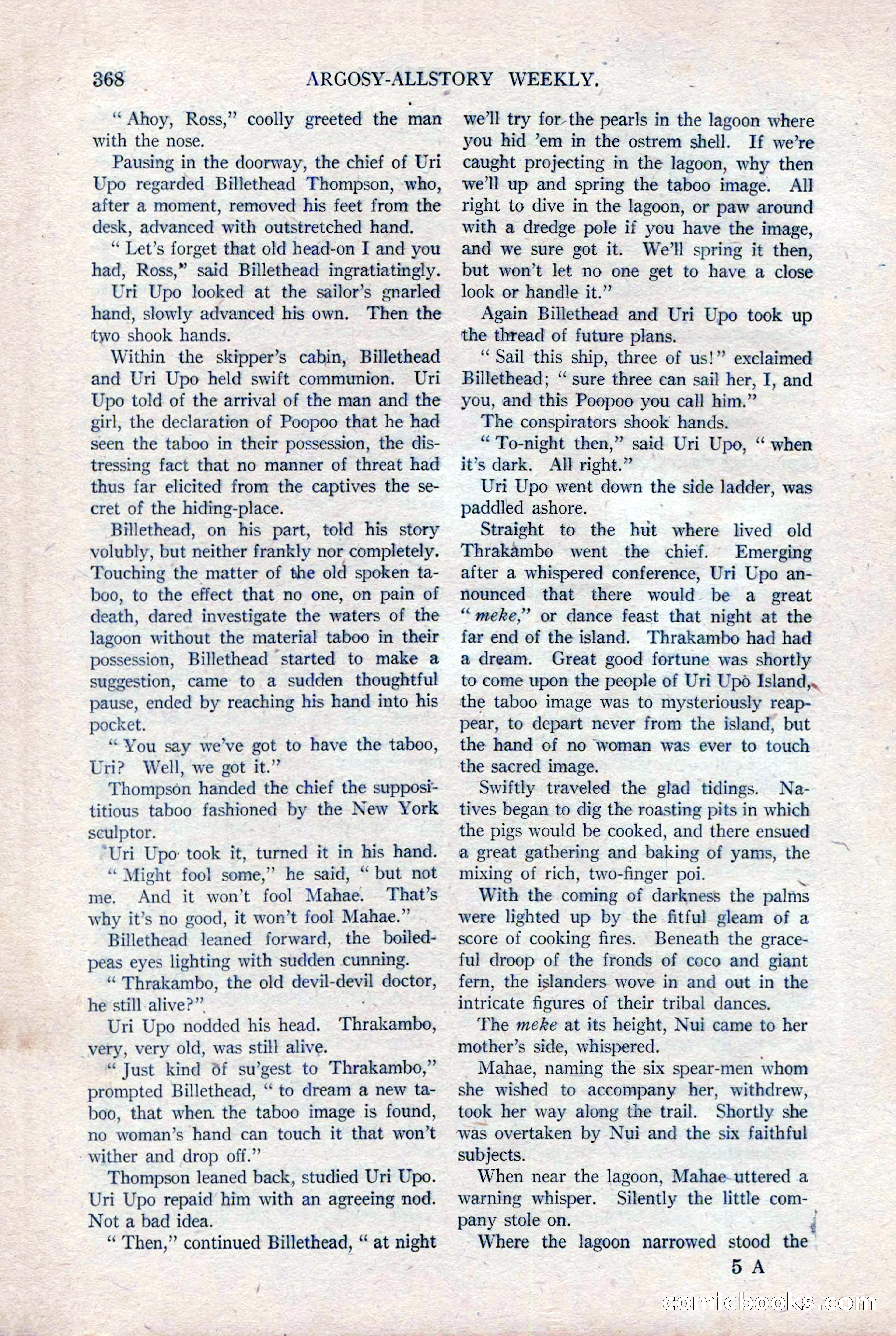 Argosy All-Story Weekly, August 20, 1921 — page 90 of 160
