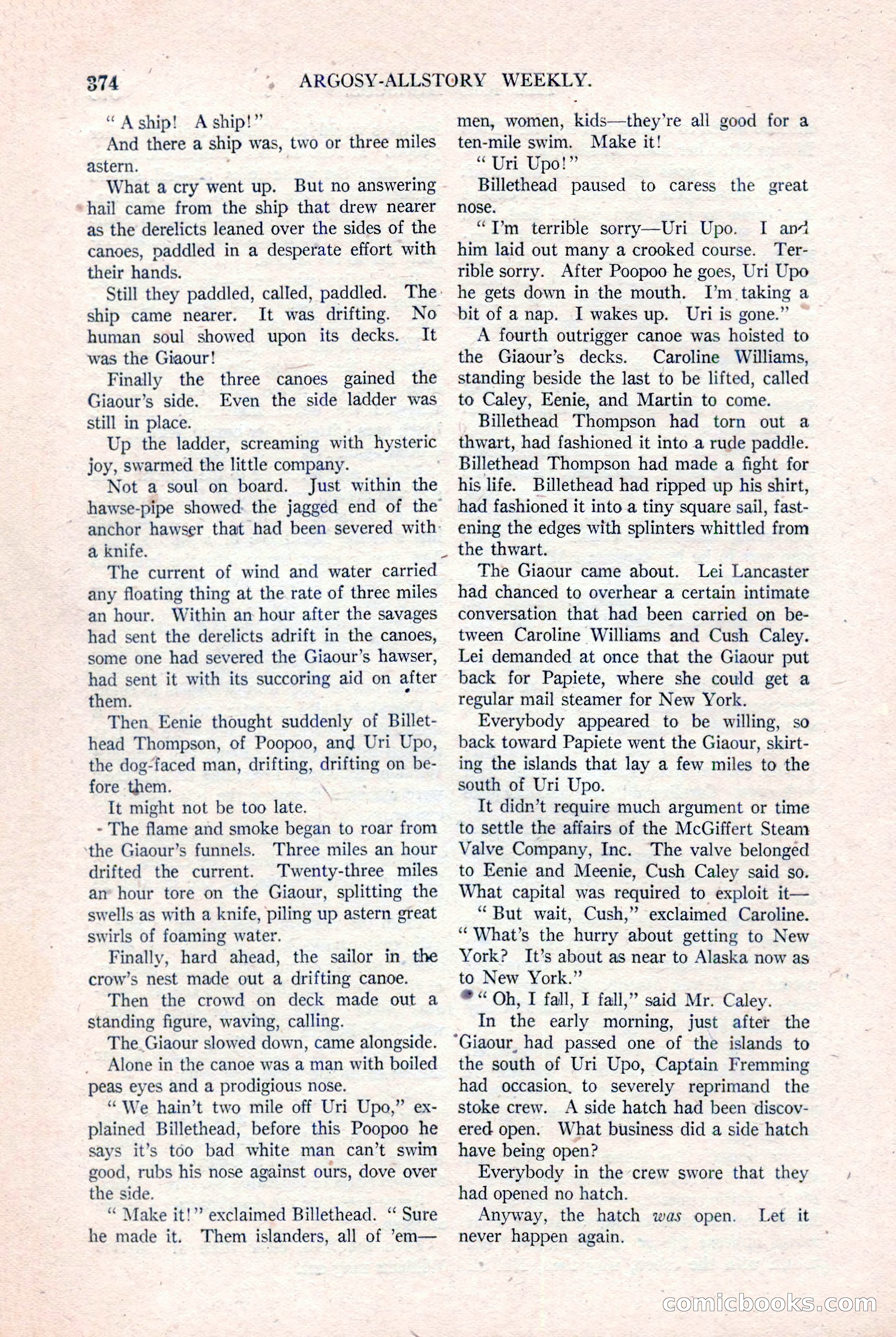 Argosy All-Story Weekly, August 20, 1921 — page 96 of 160
