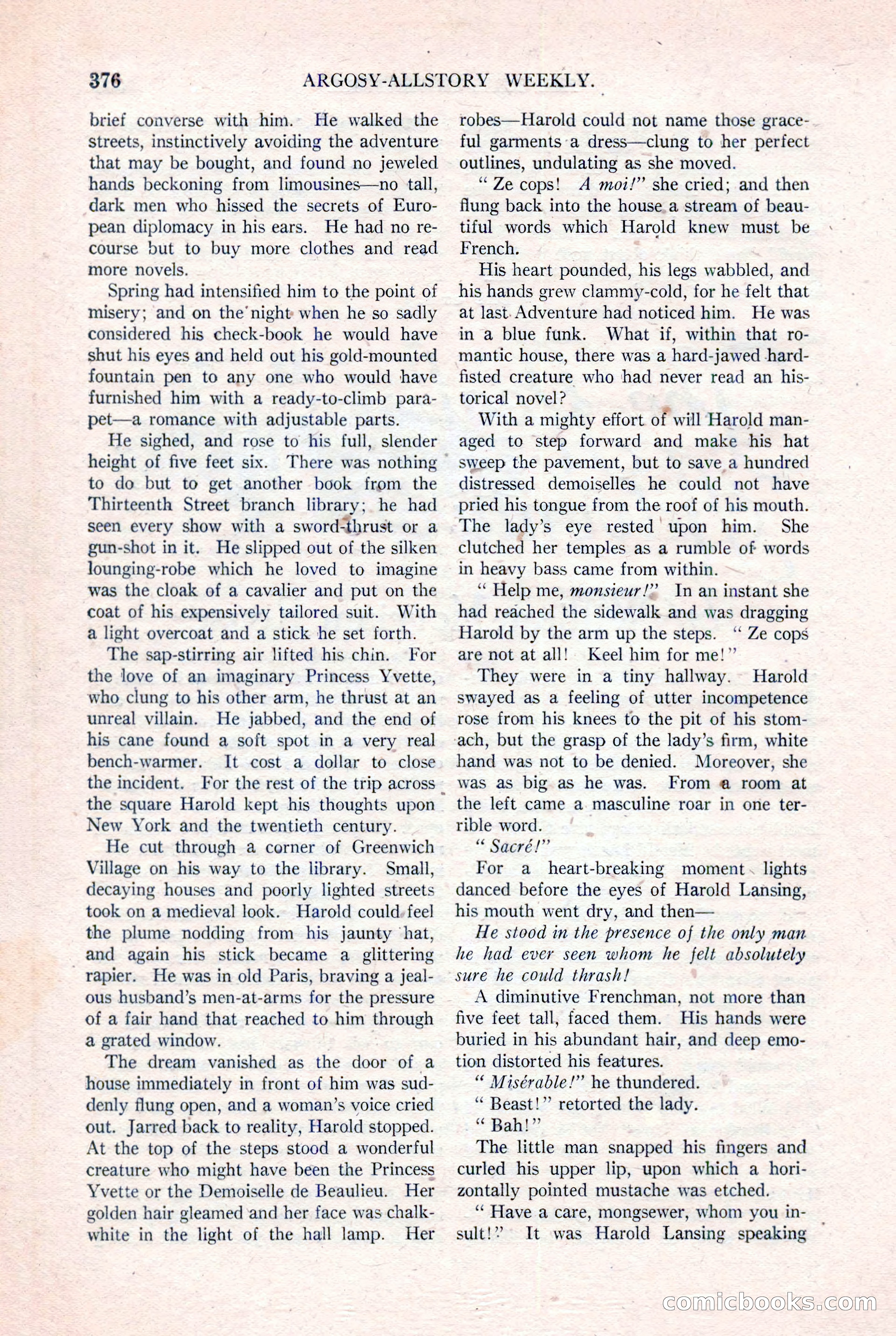 Argosy All-Story Weekly, August 20, 1921 — page 98 of 160