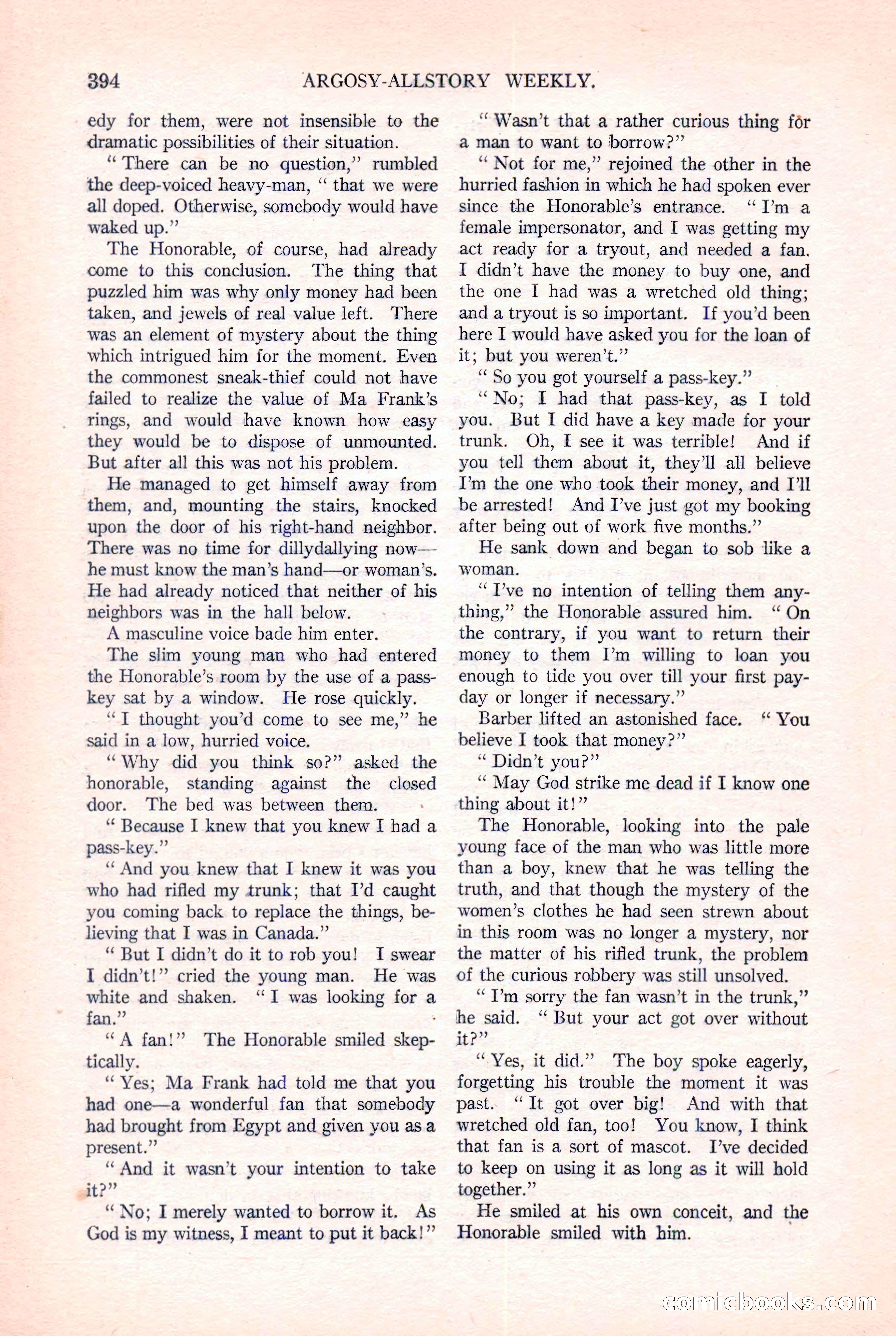 Argosy All-Story Weekly, August 20, 1921 — page 116 of 160