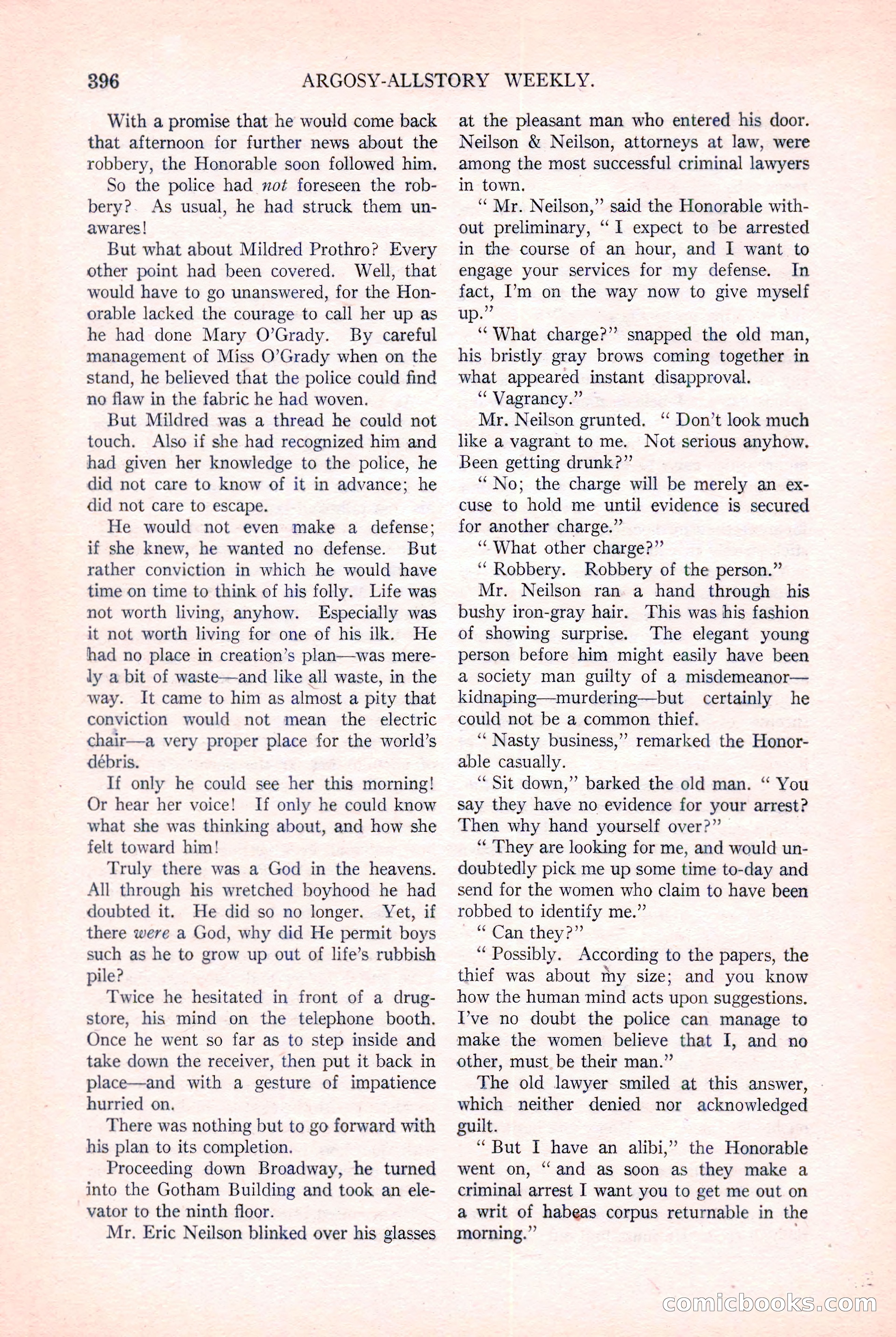 Argosy All-Story Weekly, August 20, 1921 — page 118 of 160
