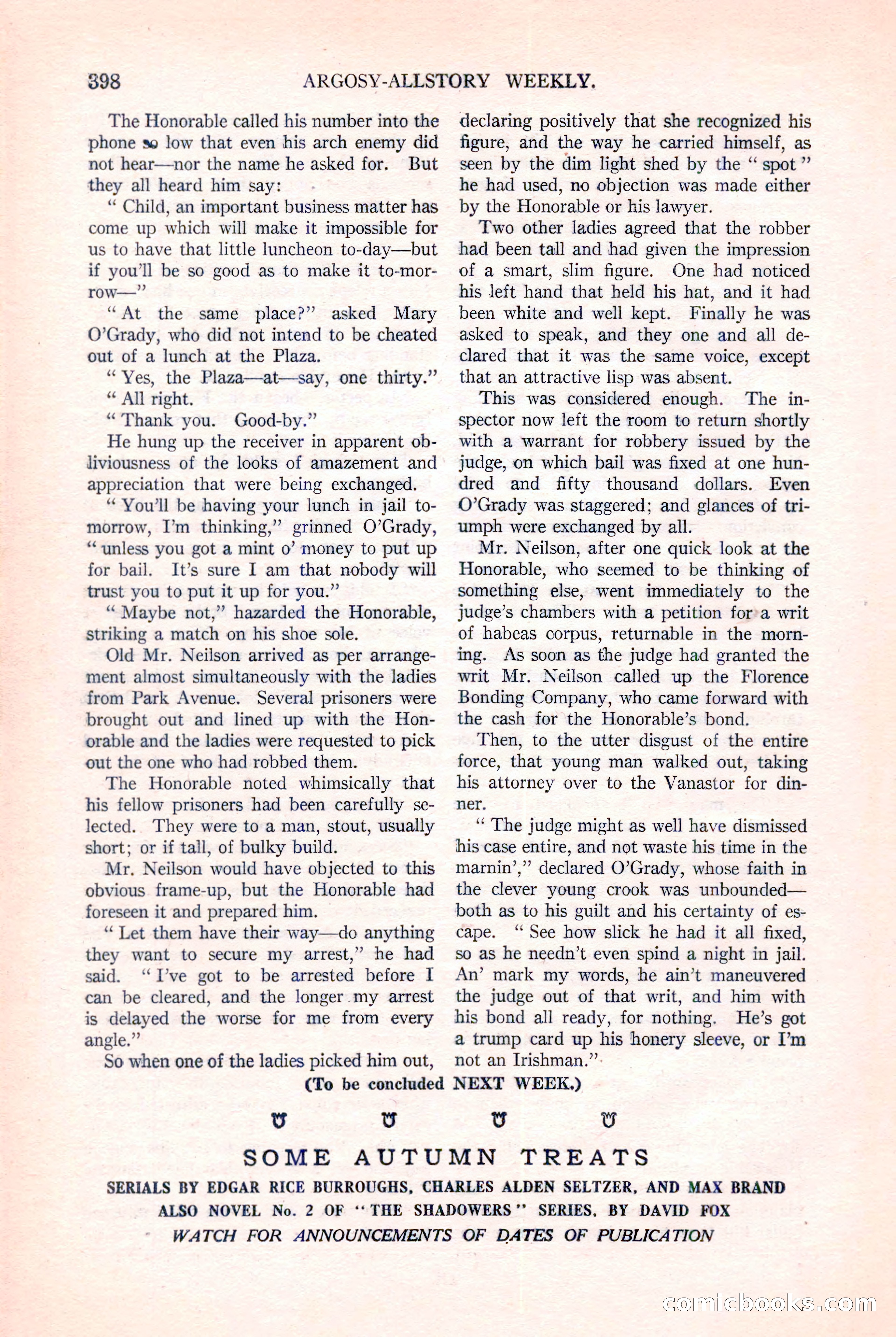 Argosy All-Story Weekly, August 20, 1921 — page 120 of 160