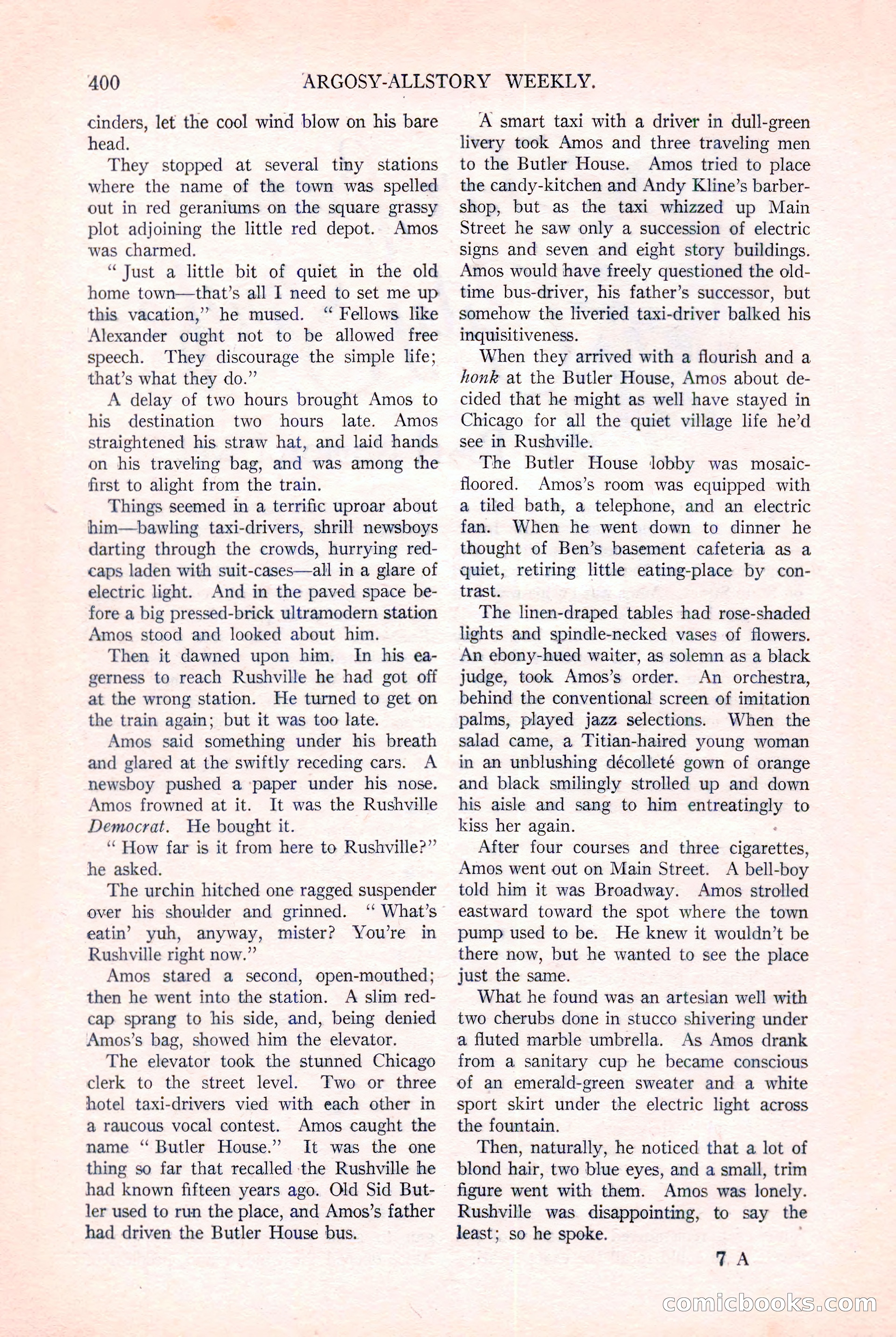 Argosy All-Story Weekly, August 20, 1921 — page 122 of 160
