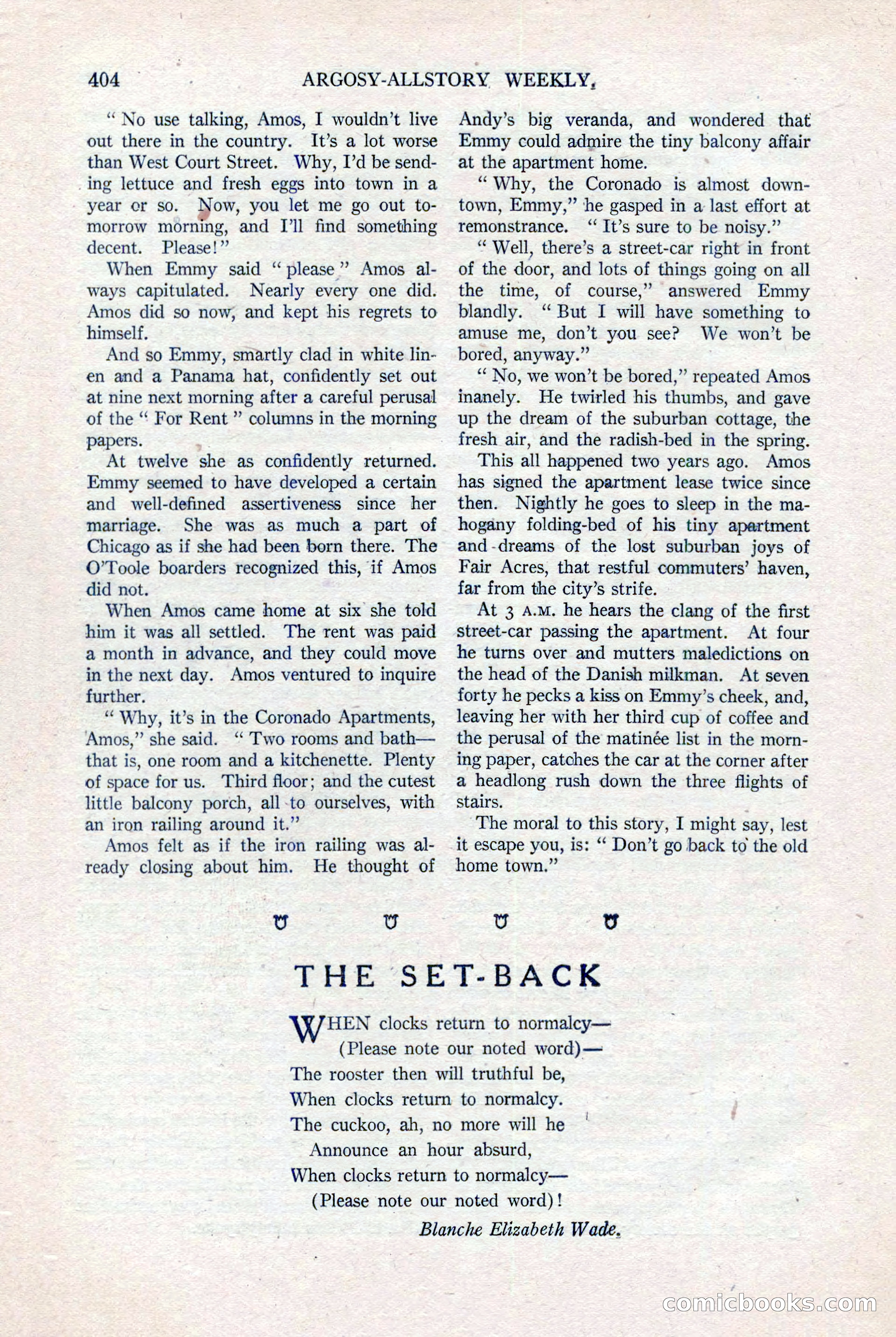 Argosy All-Story Weekly, August 20, 1921 — page 126 of 160