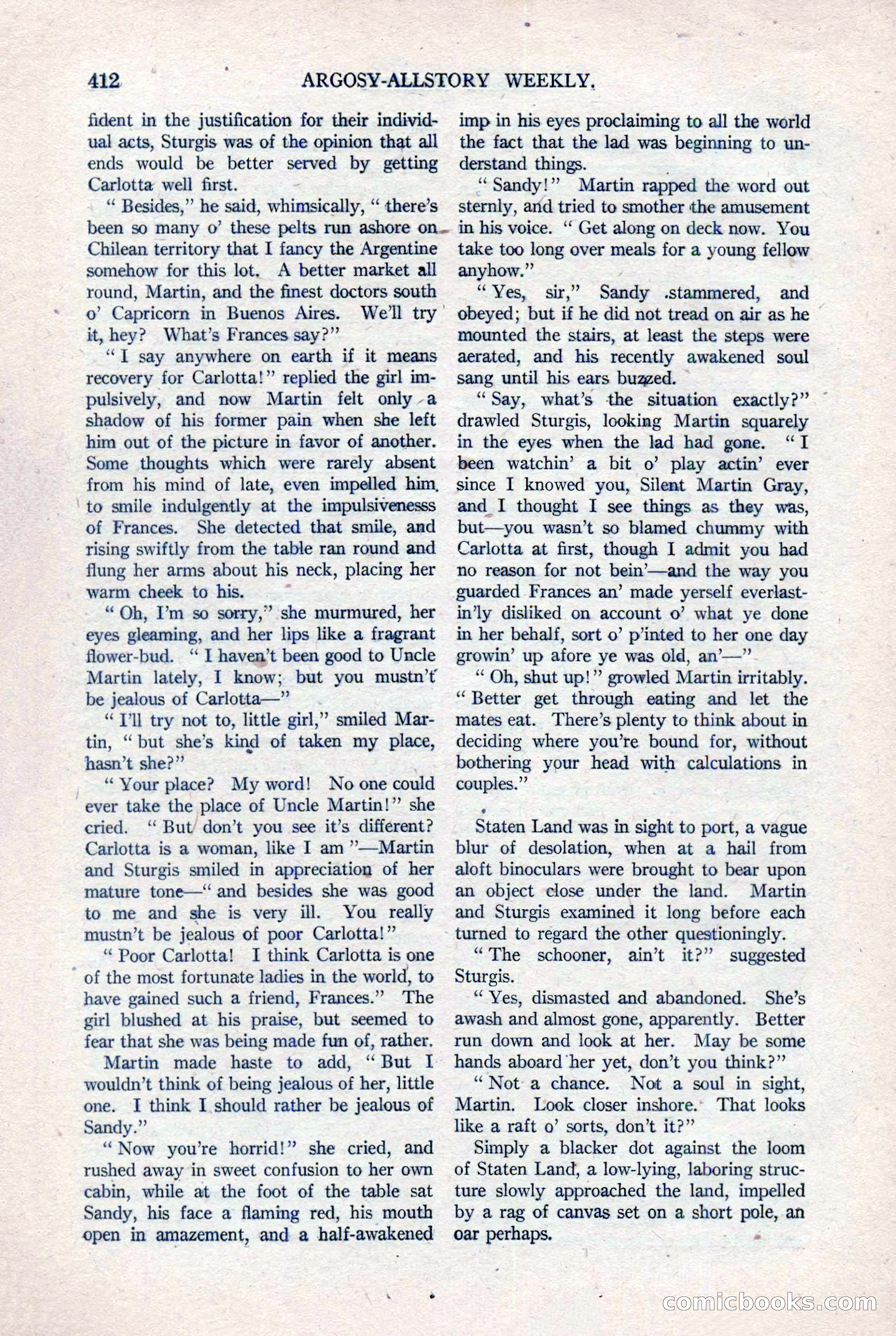 Argosy All-Story Weekly, August 20, 1921 — page 134 of 160